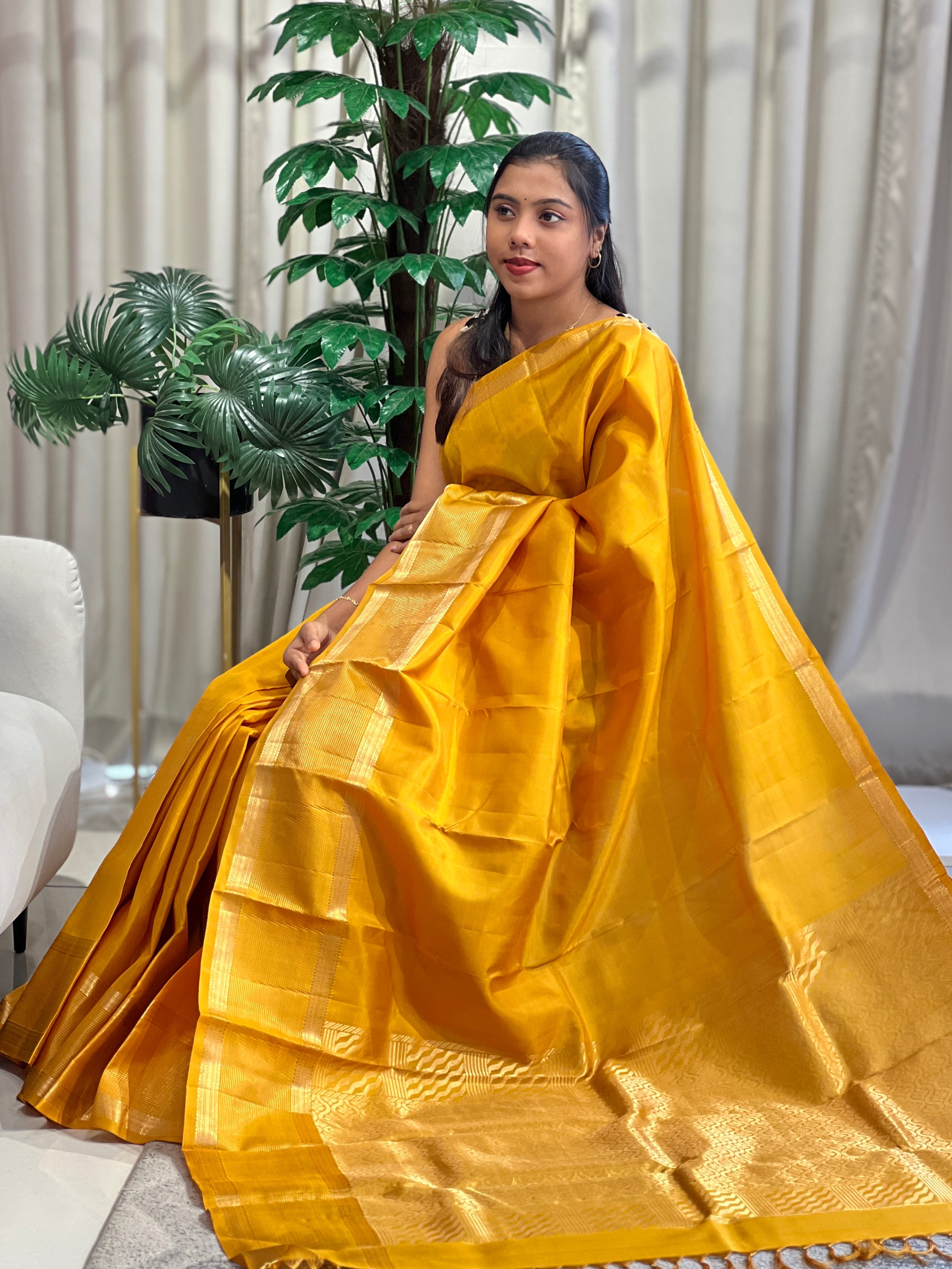 Solid Soft Silk Saree with Broad Border | SMT198