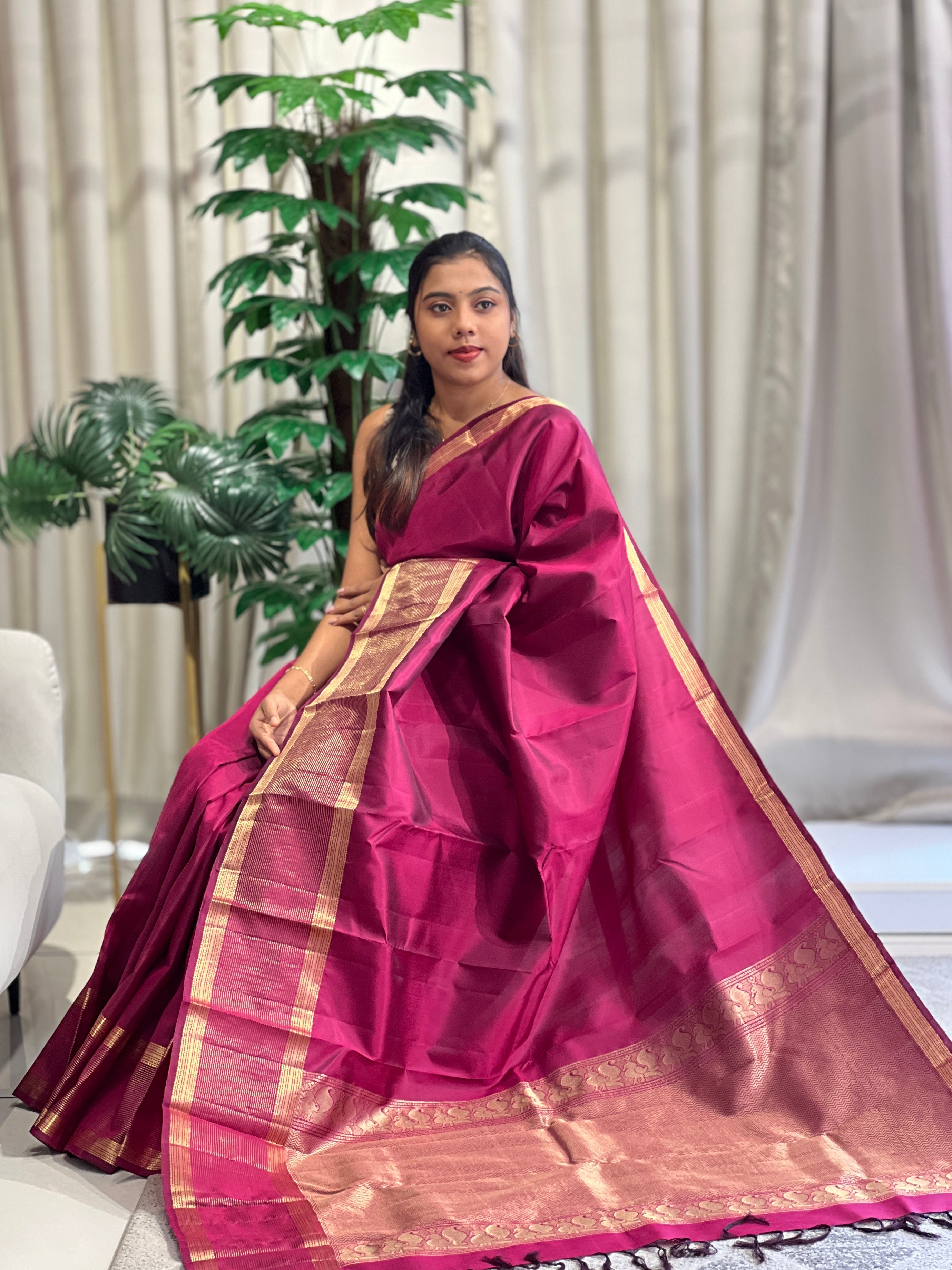 Solid Soft Silk Saree with Broad Border | SMT195