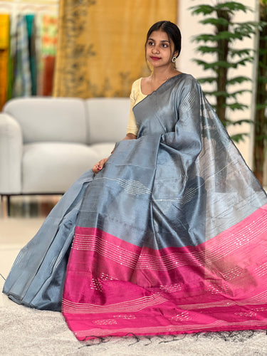 Kesiya Weaved Semi Tussar Saree | PD492