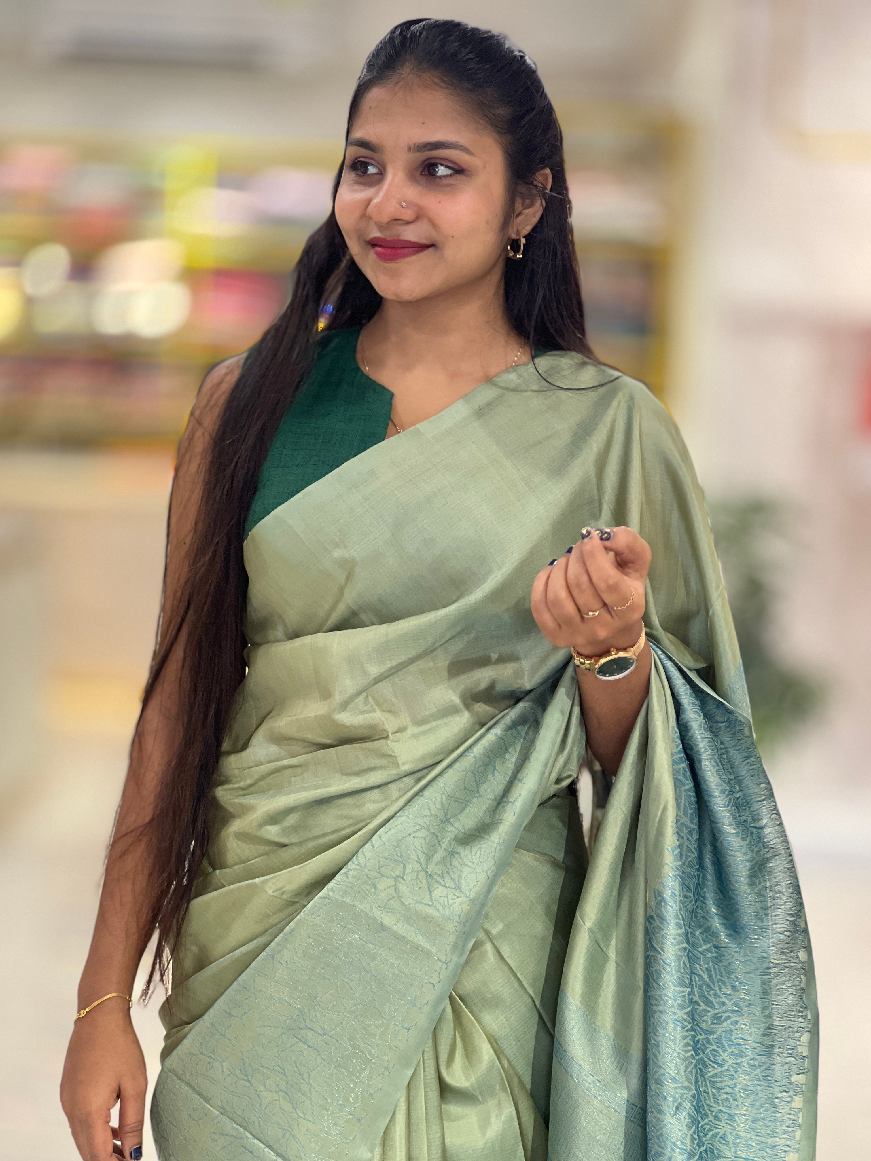 Neem Zari Jacquard Weaved Soft Silk Saree | KTS163