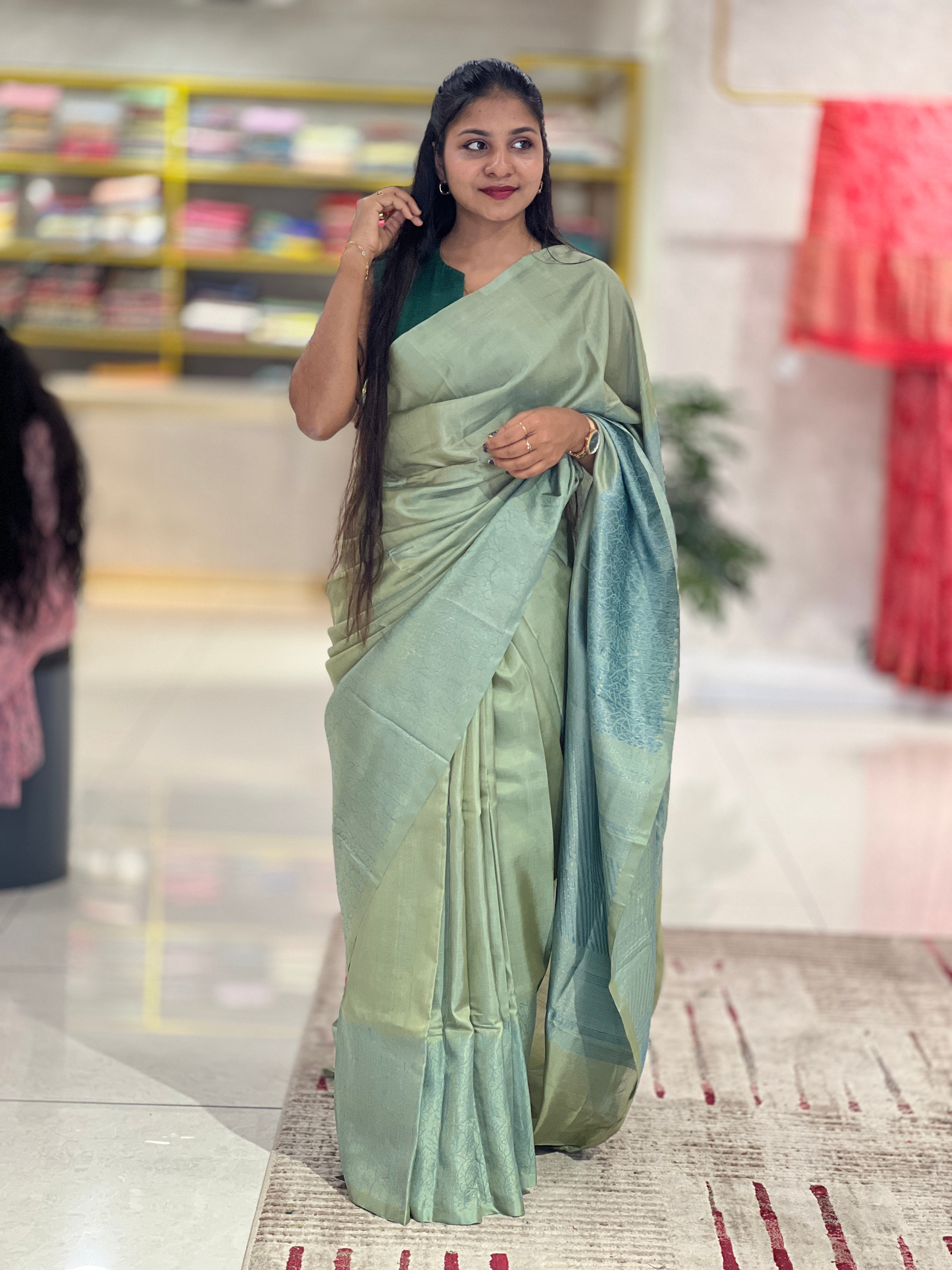 Neem Zari Jacquard Weaved Soft Silk Saree | KTS163