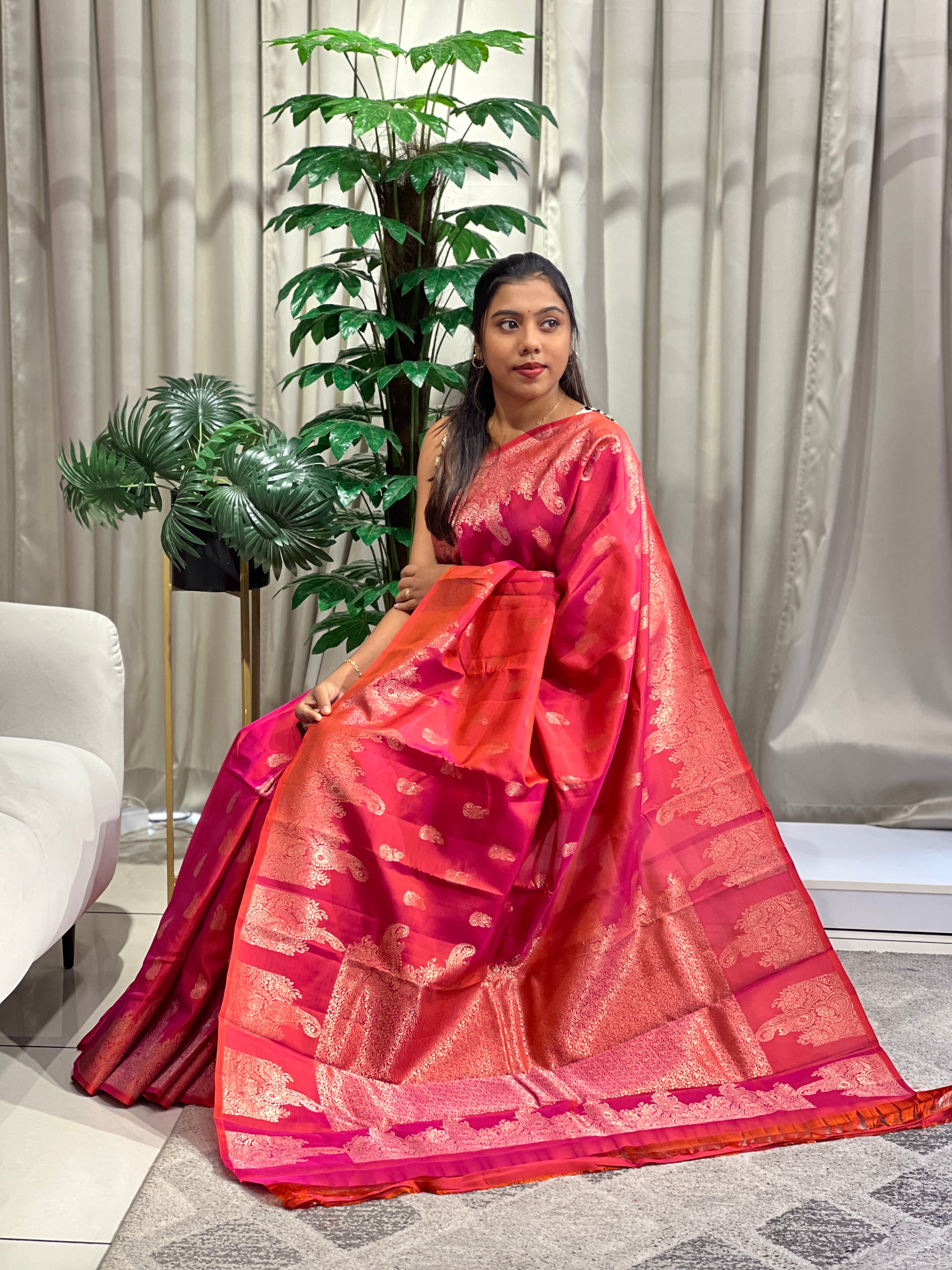 Paisley Pattern Soft Silk Saree | SMT236