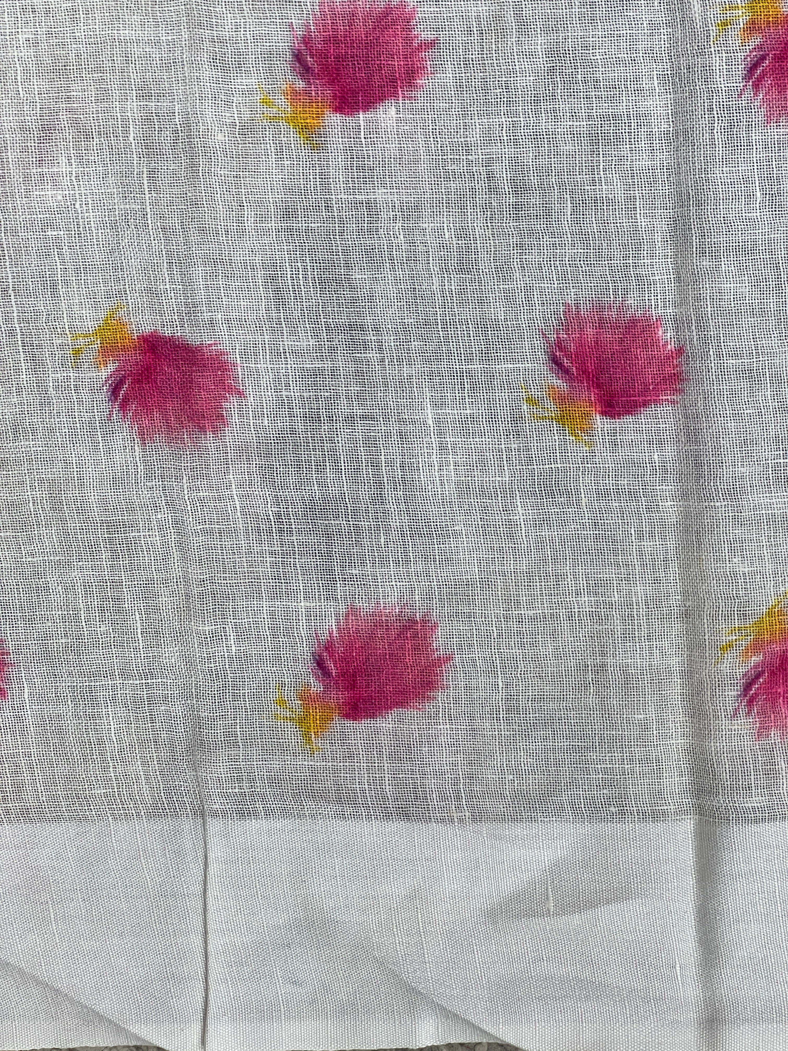 Floral Digital Printed Pure Linen Saree | MR442