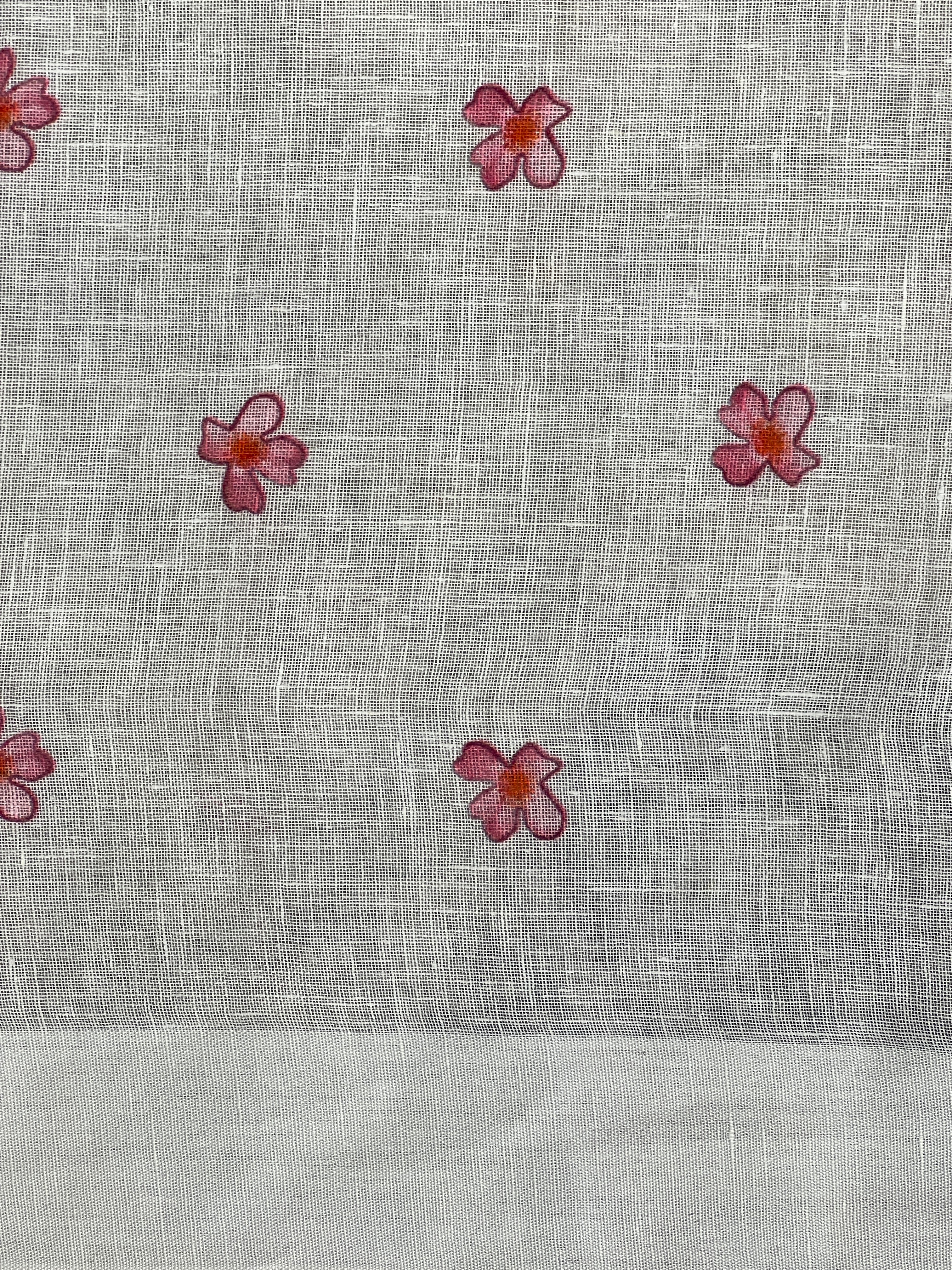 Floral Digital Printed Pure Linen Saree | MR432