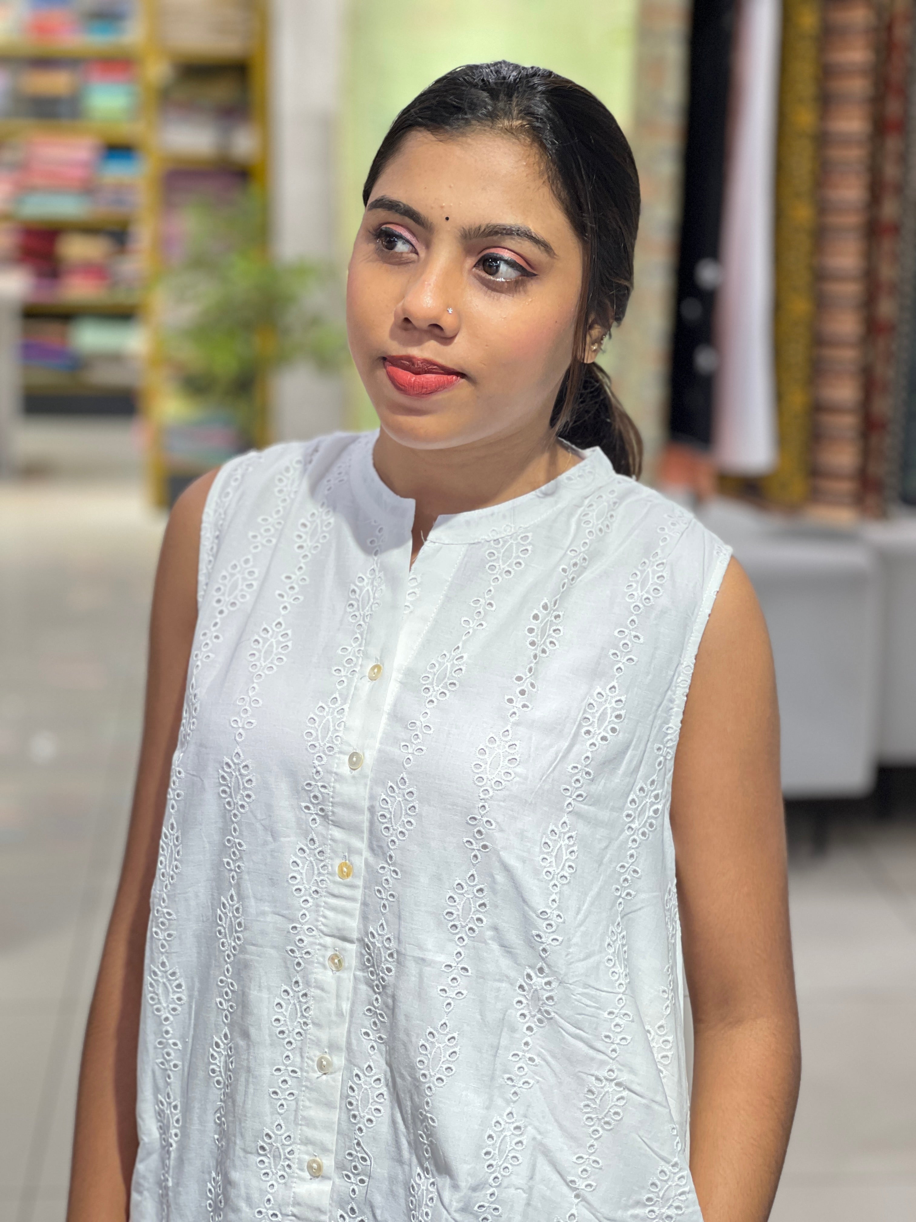 Hakoba Patterned Cotton Kurta | PGI186