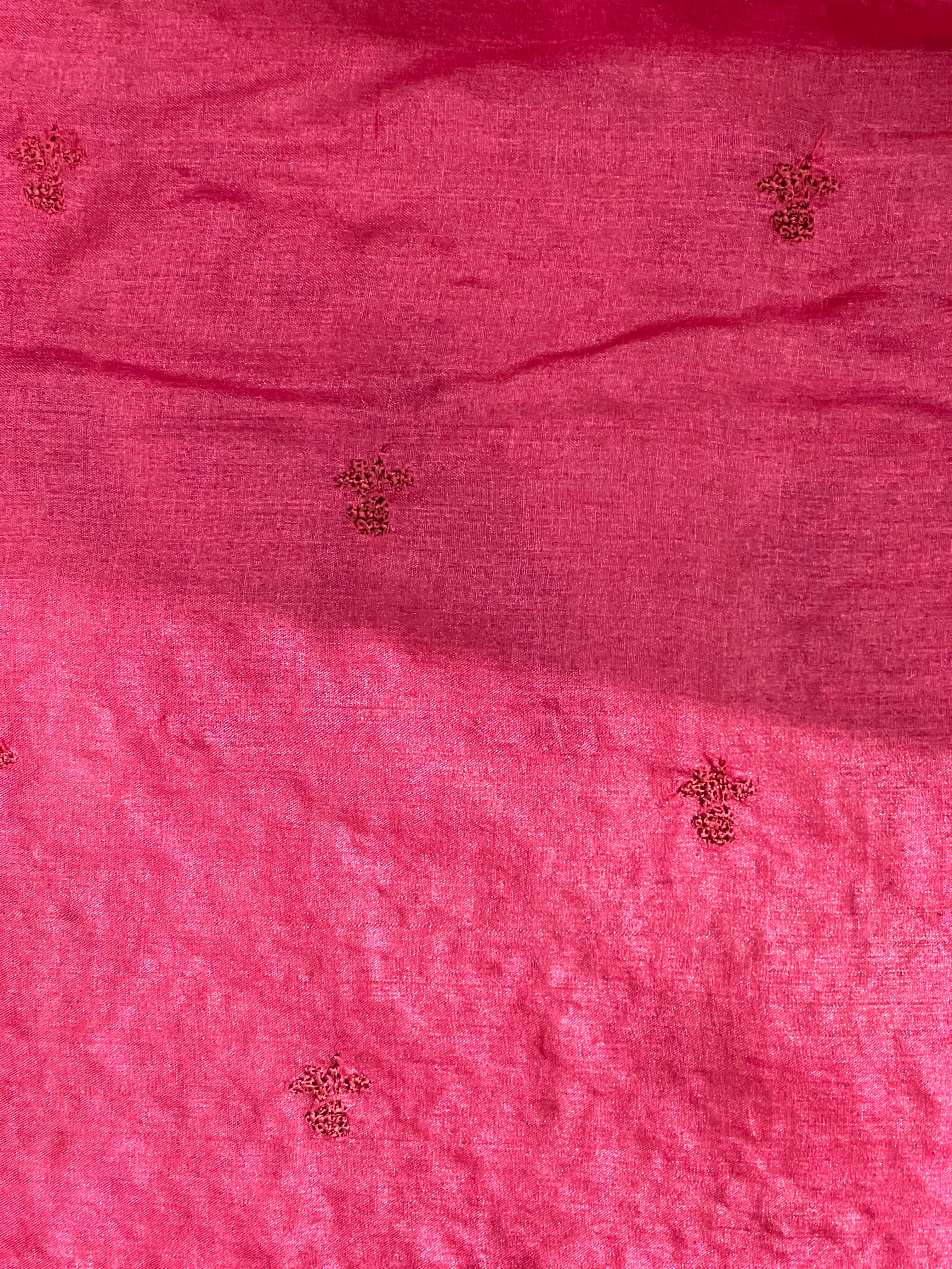 Embroidered Cut Work Tussar Saree | GA177