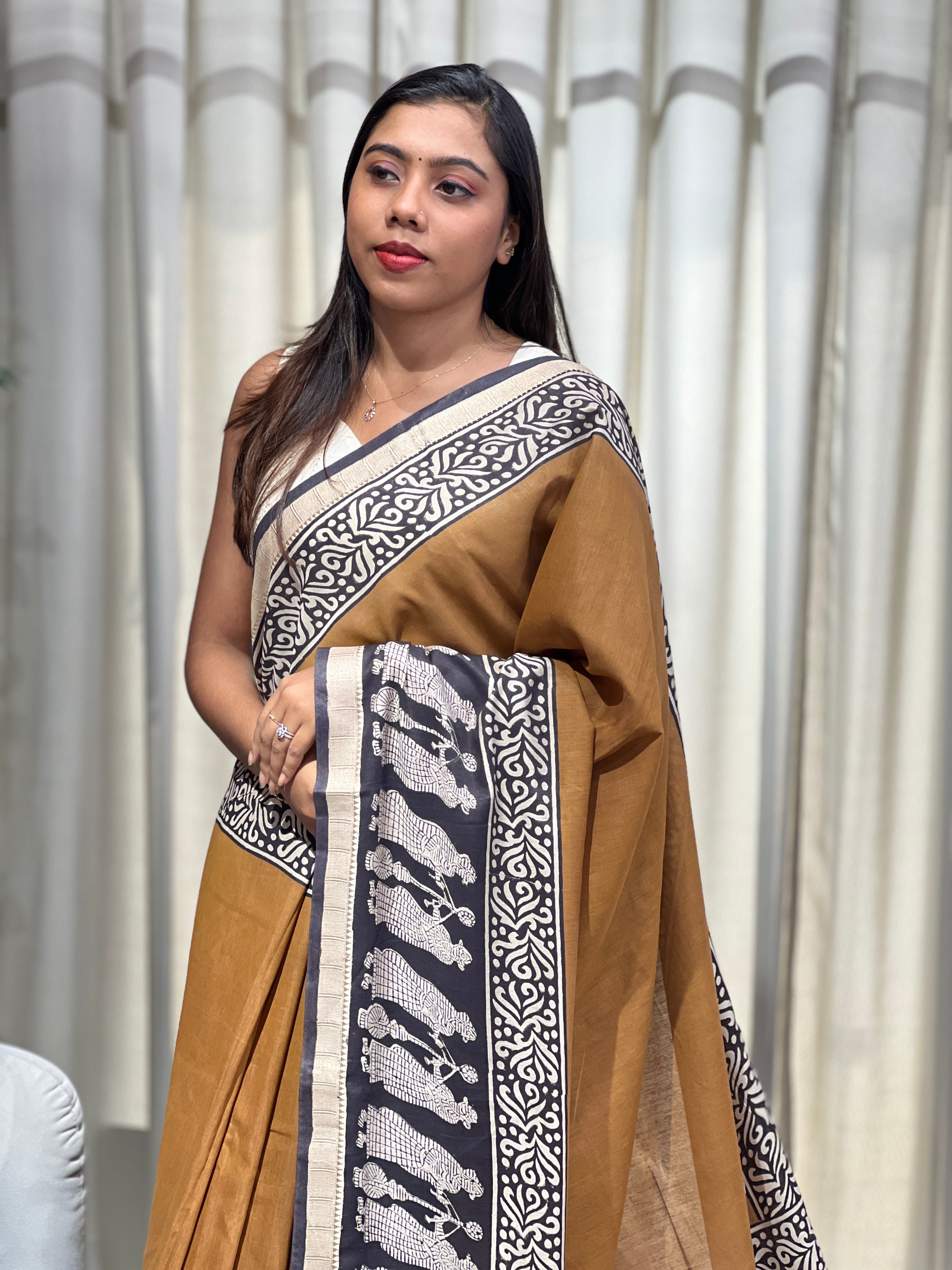 Printed Semi Tussar Saree | AYD256