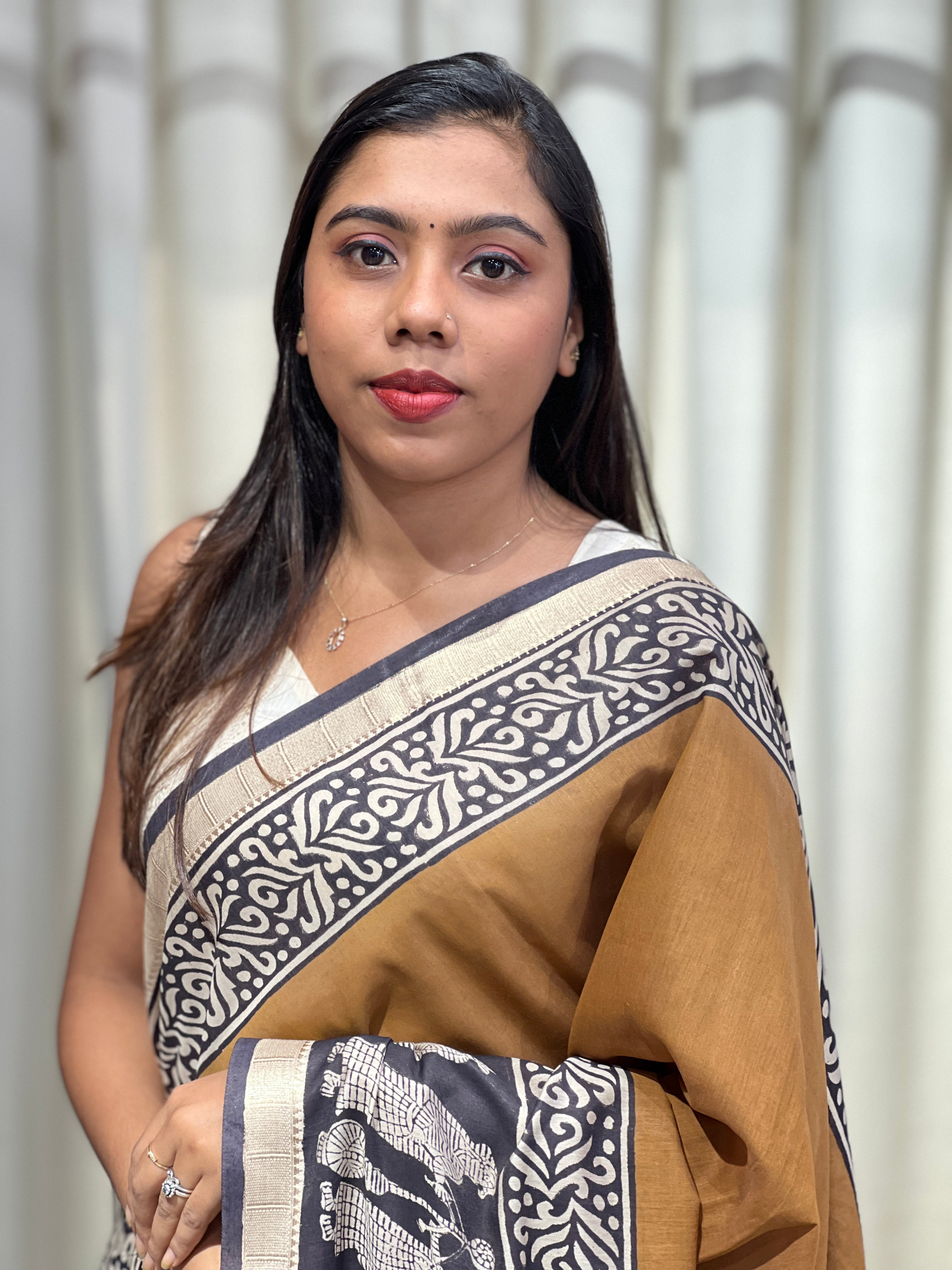 Printed Semi Tussar Saree | AYD256