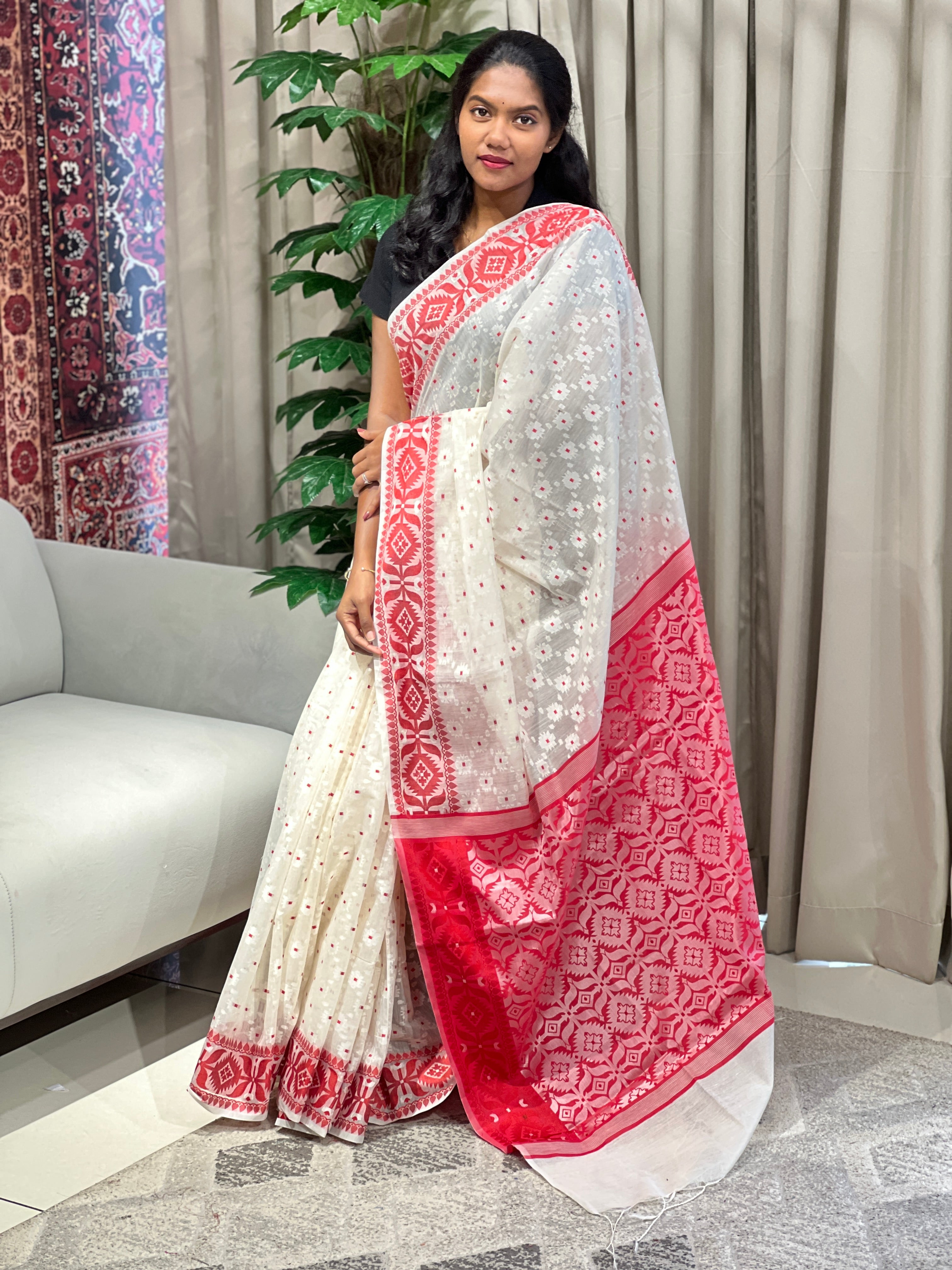 Jamdani Woven Chanderi Cotton Saree | AYD250