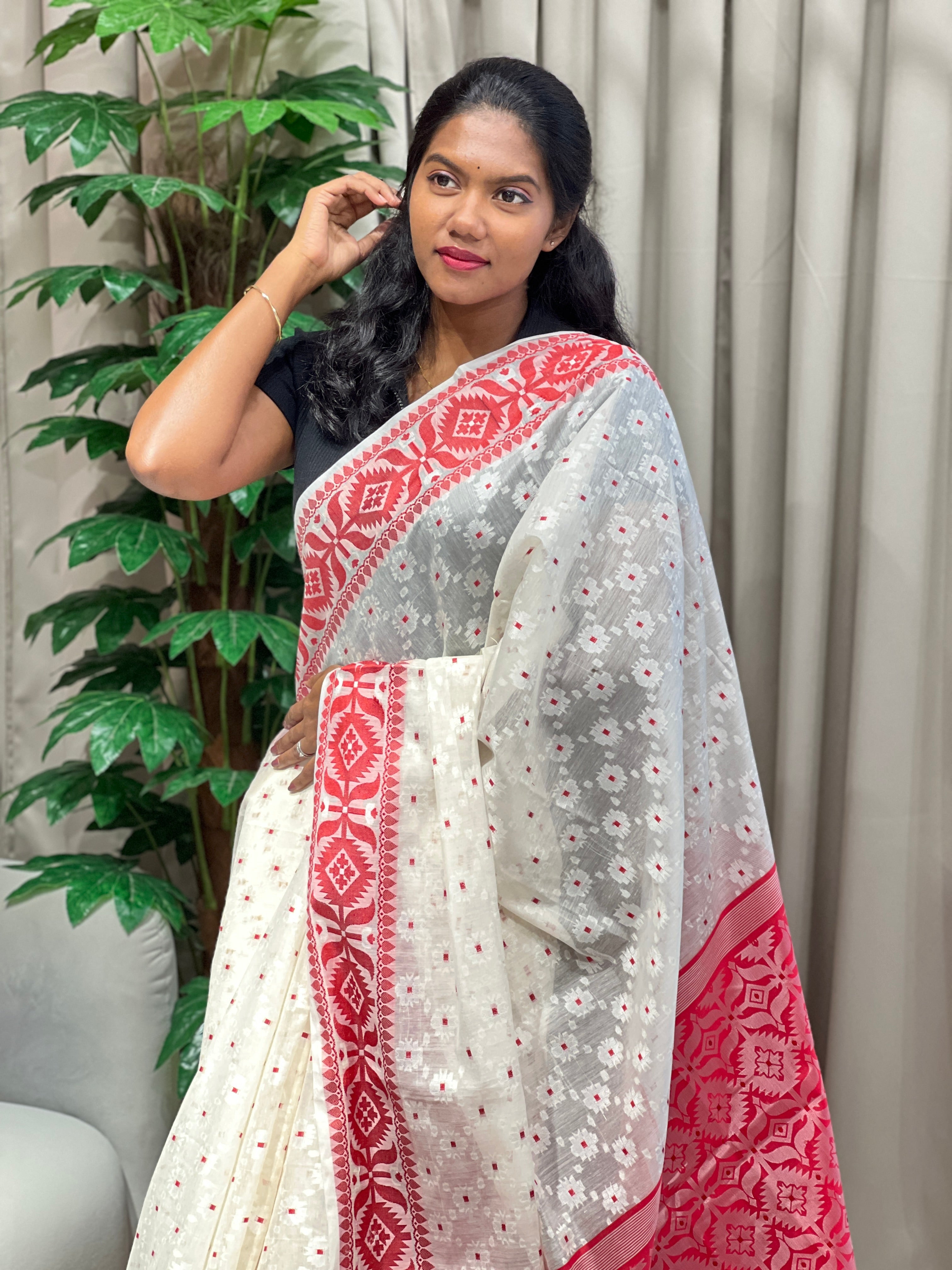 Jamdani Woven Chanderi Cotton Saree | AYD250