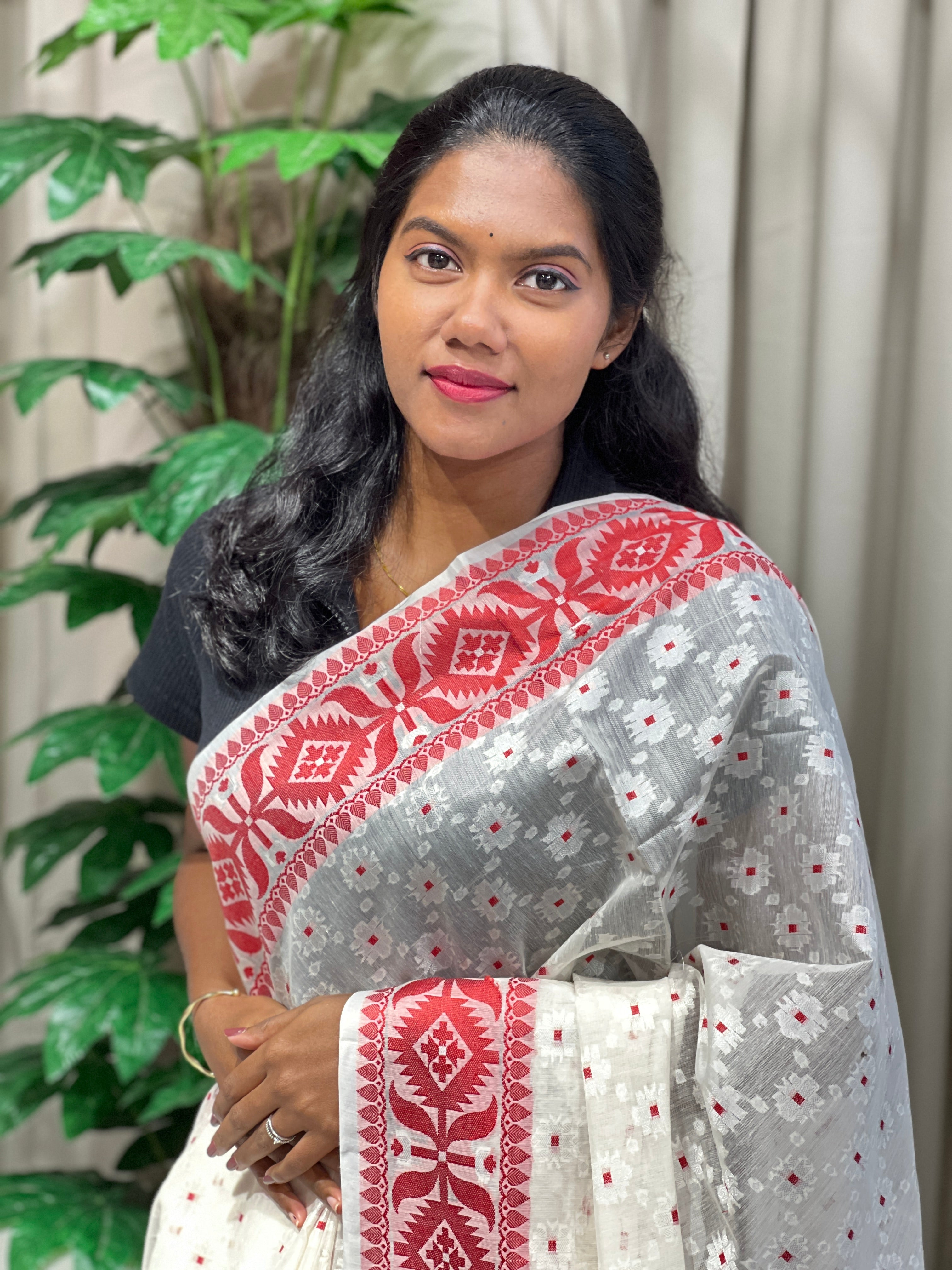 Jamdani Woven Chanderi Cotton Saree | AYD250