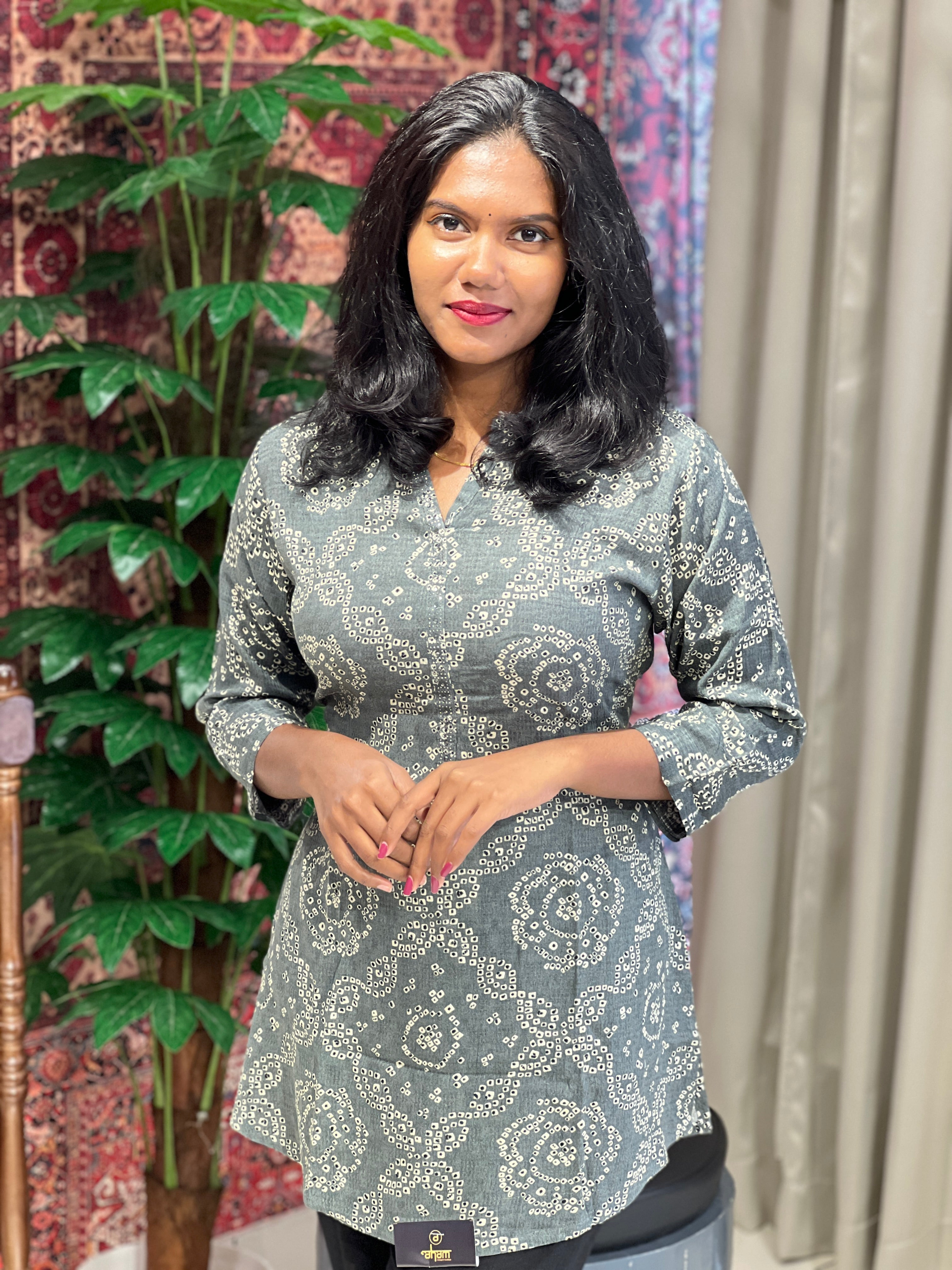 Bandhini Printed Muslin Finish Short Kurta | NIO124
