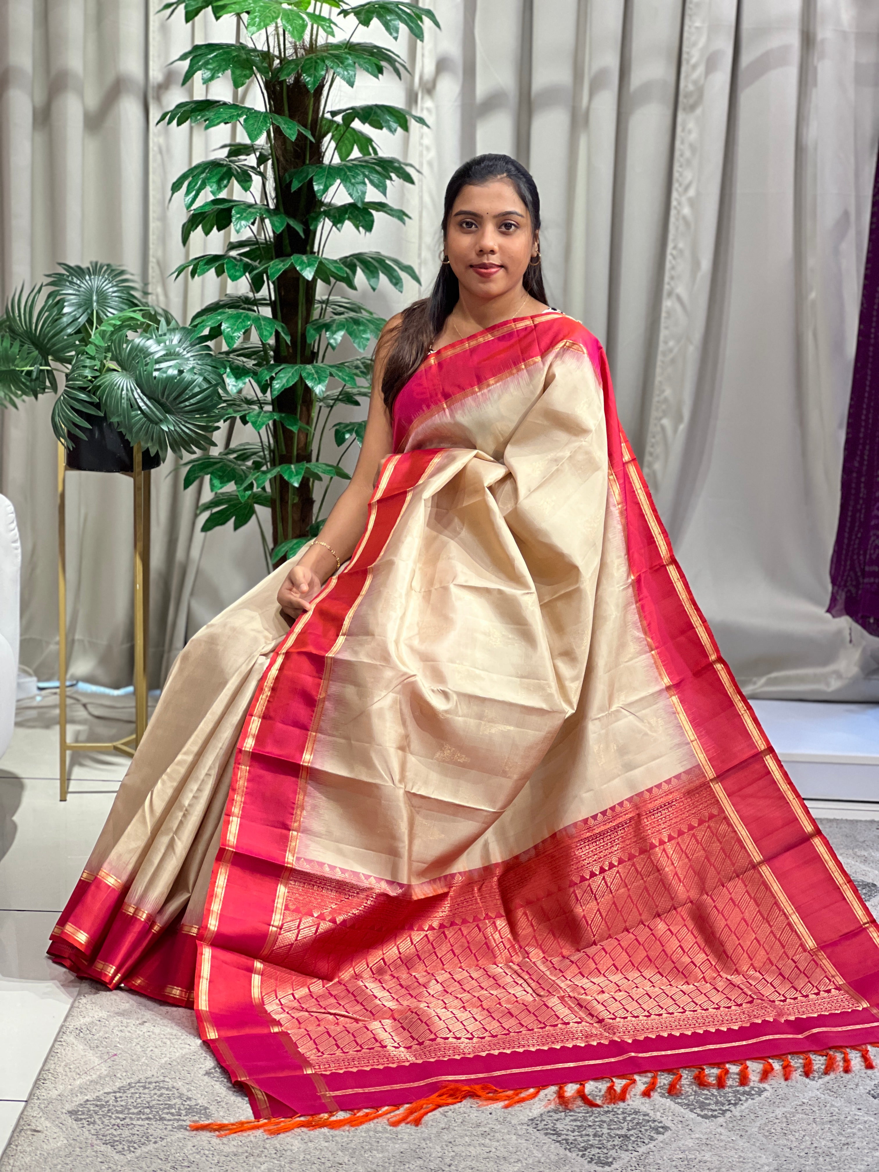 Timeless Temple Buta Woven Soft Silk Saree | SMT151