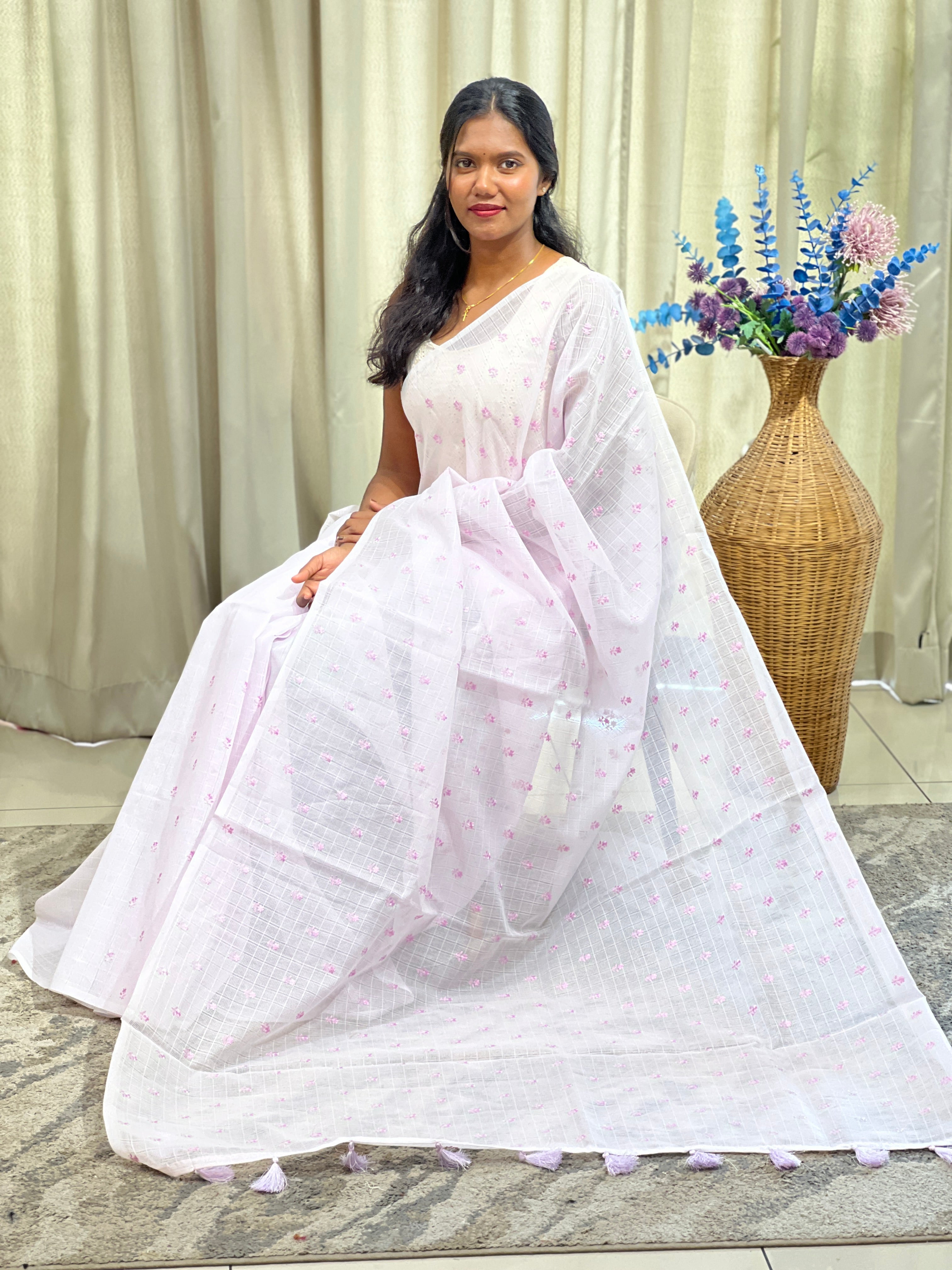 Floral Embroidery Pattern Kota Saree | ZSS435