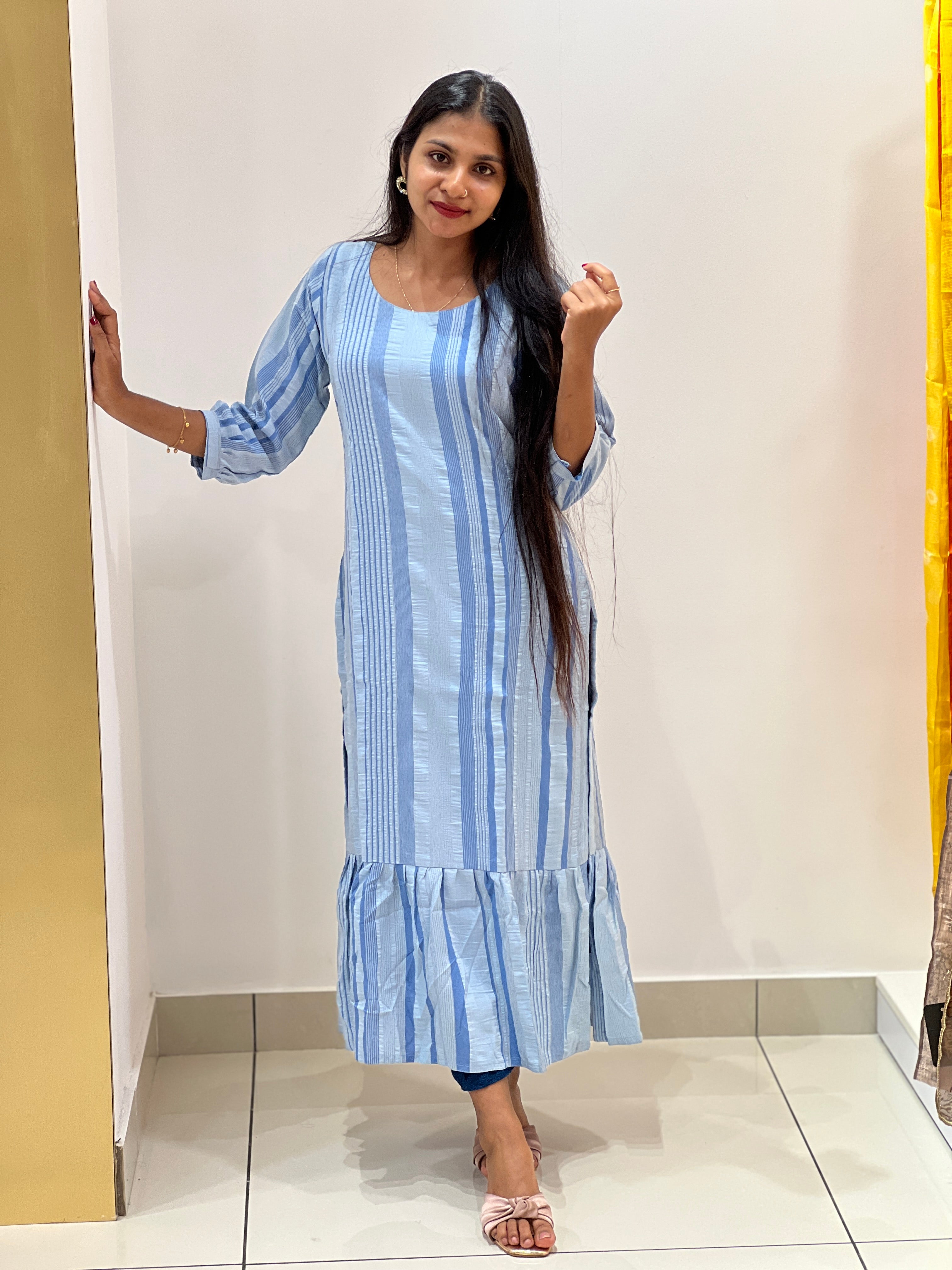 Stripe Pattern Cotton Kurta | SV198