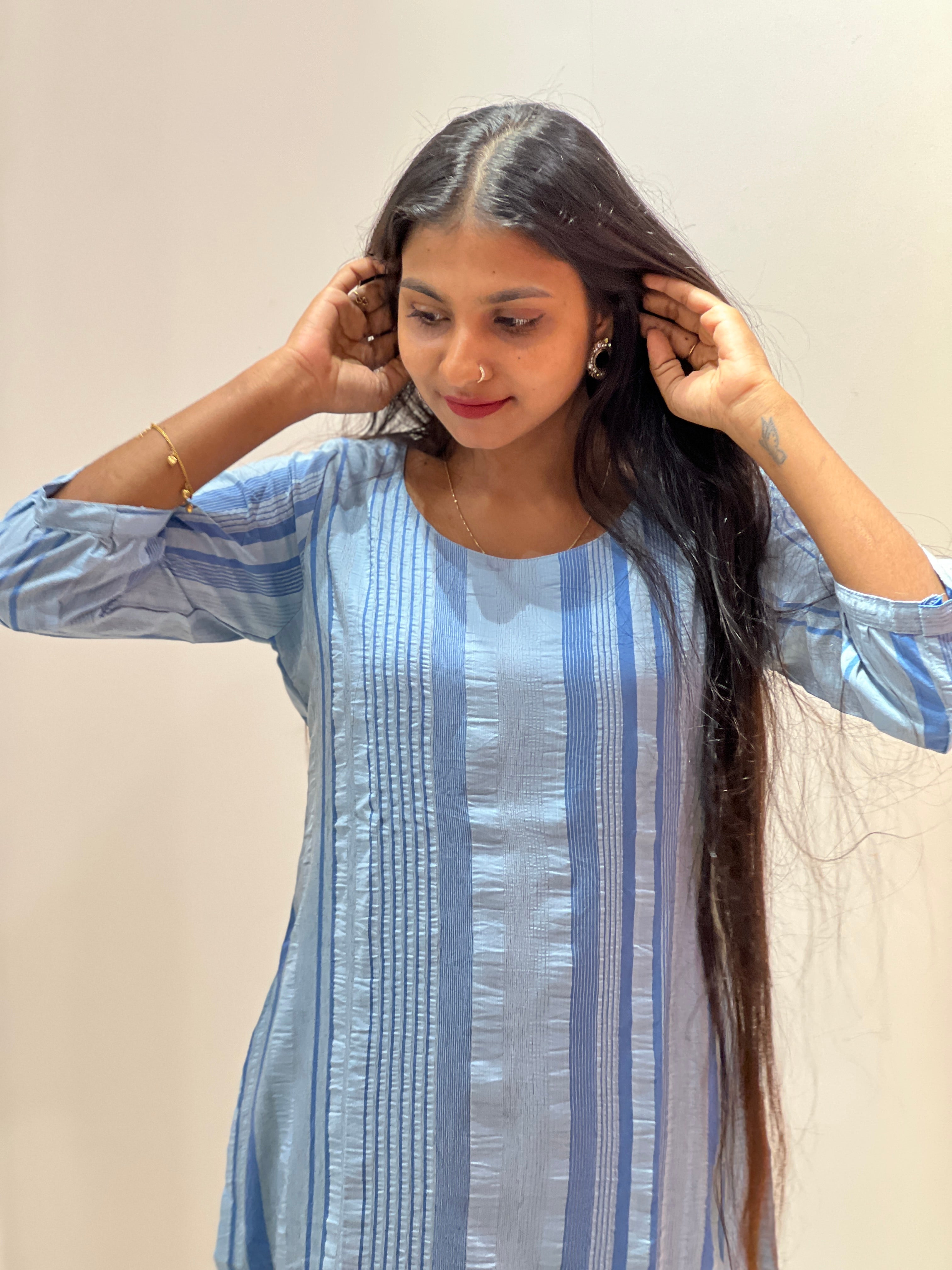 Stripe Pattern Cotton Kurta | SV198
