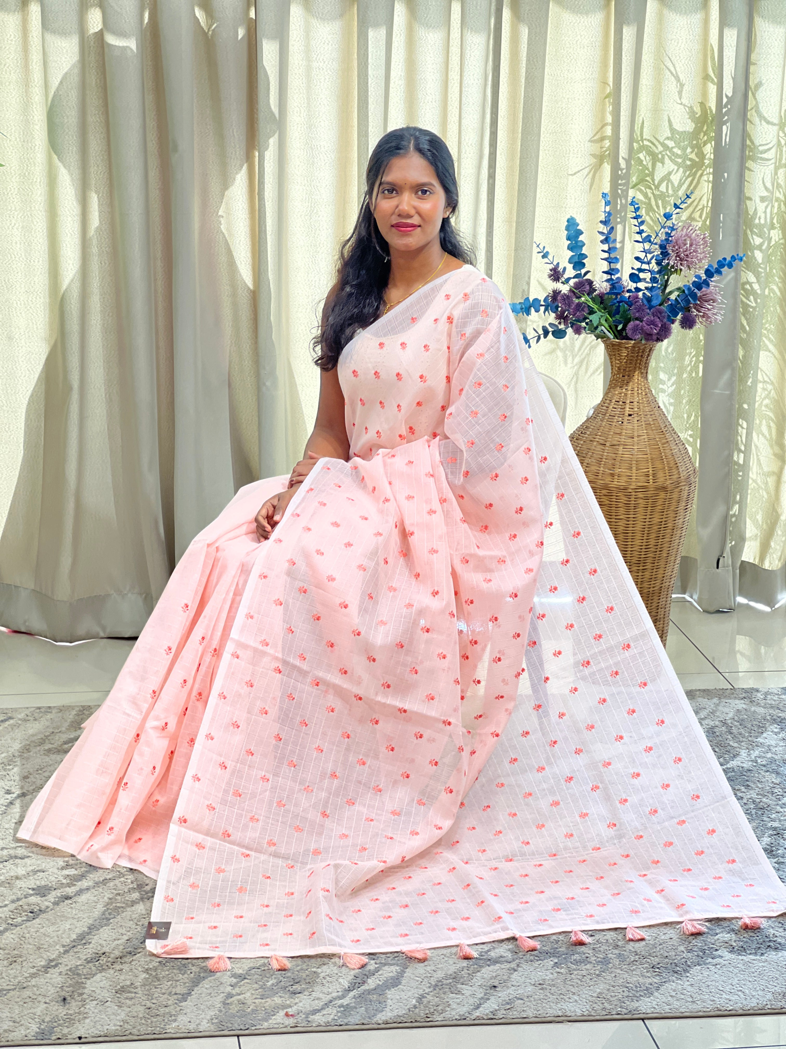 Floral Embroidery Pattern Kota Saree | ZSS434
