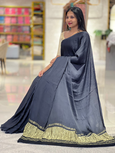 Solid Boby Modal Silk Finish Saree | SAC155