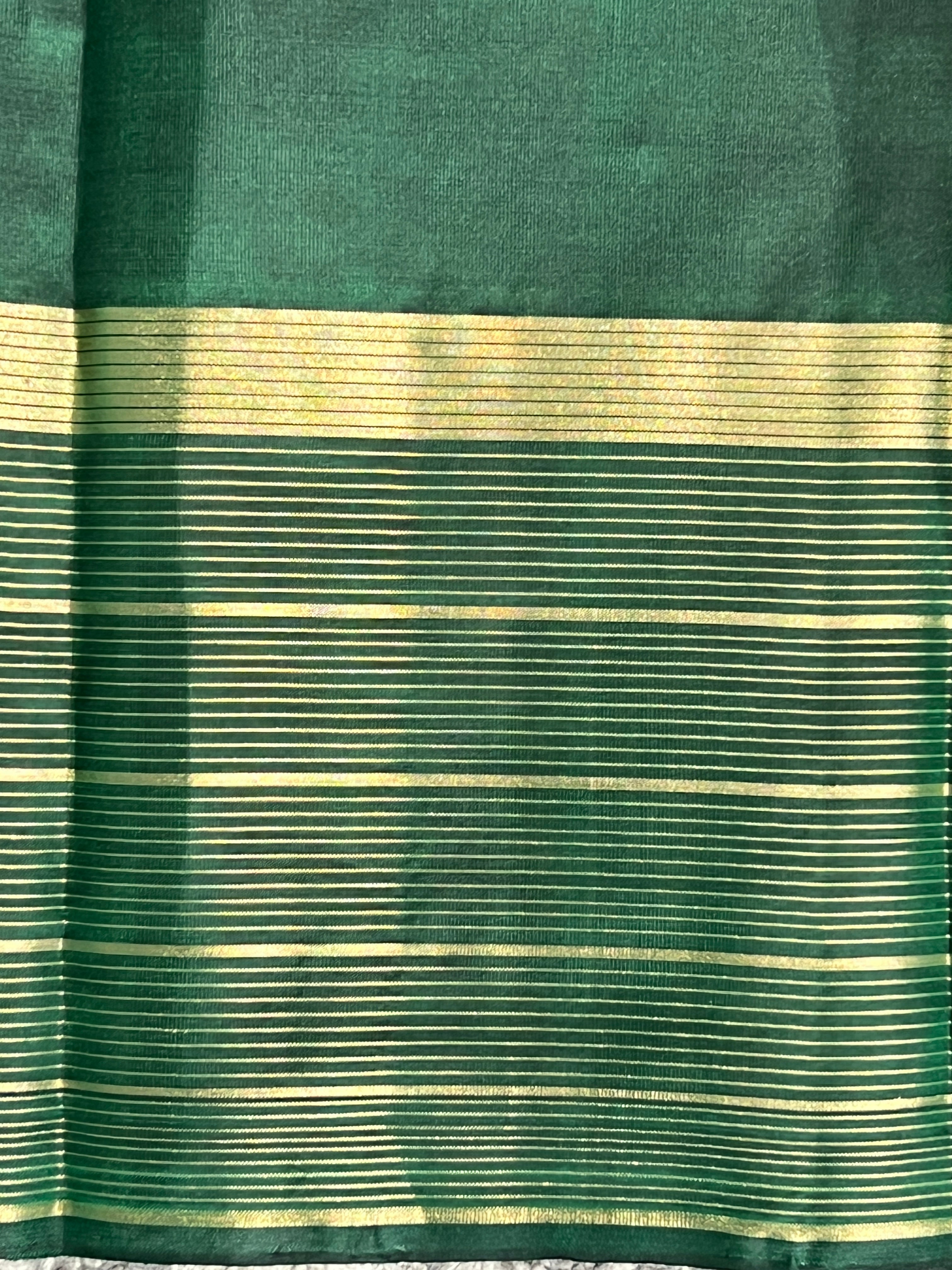 Stripe Pattern Golden Zari Woven Soft Silk Saree | SMT180