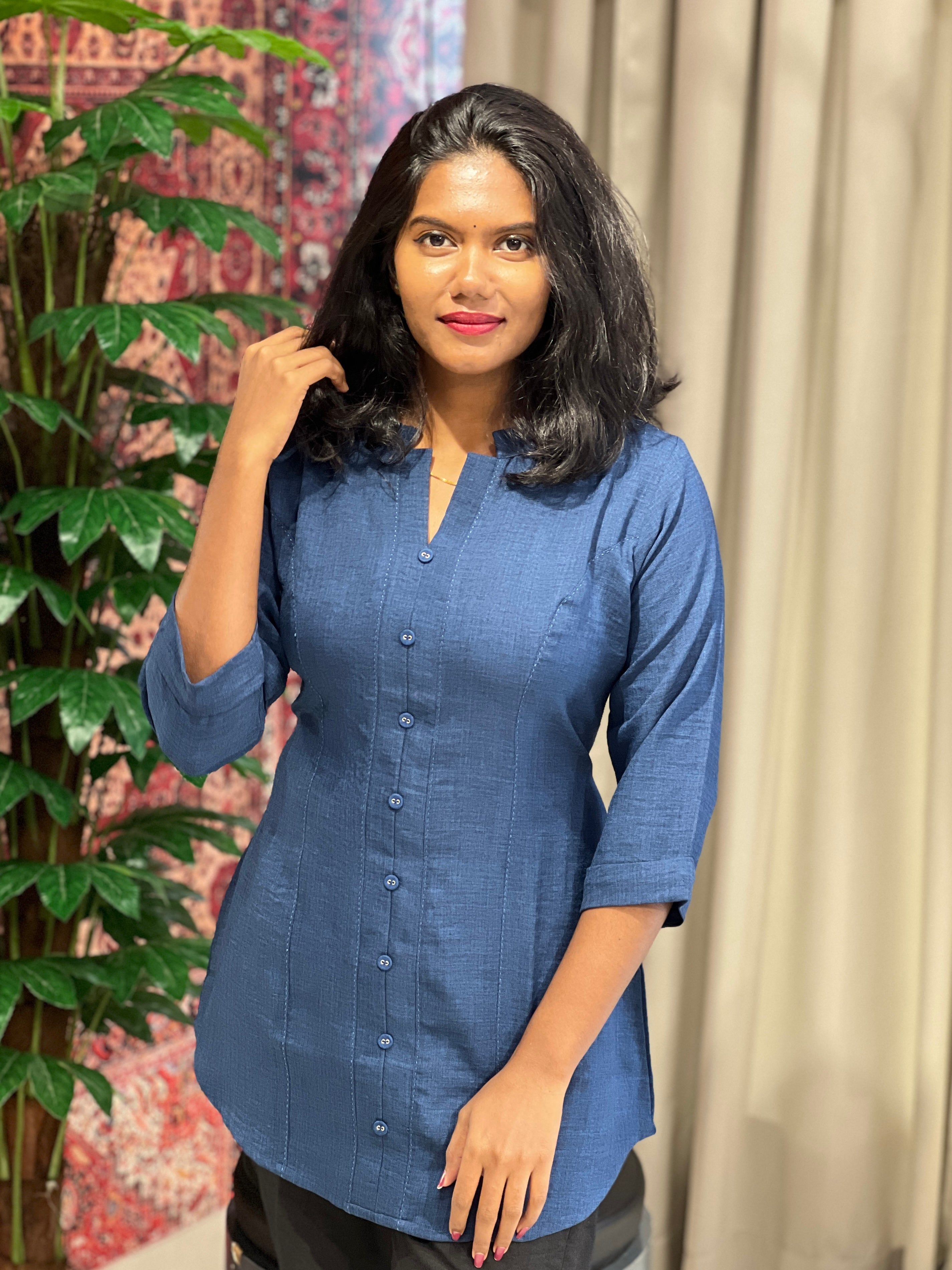 Solid Rayon Finish Short Kurta | NIO116