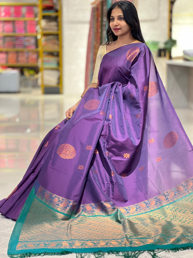 Floral Butta Soft Semi Silk Saree | KRK449