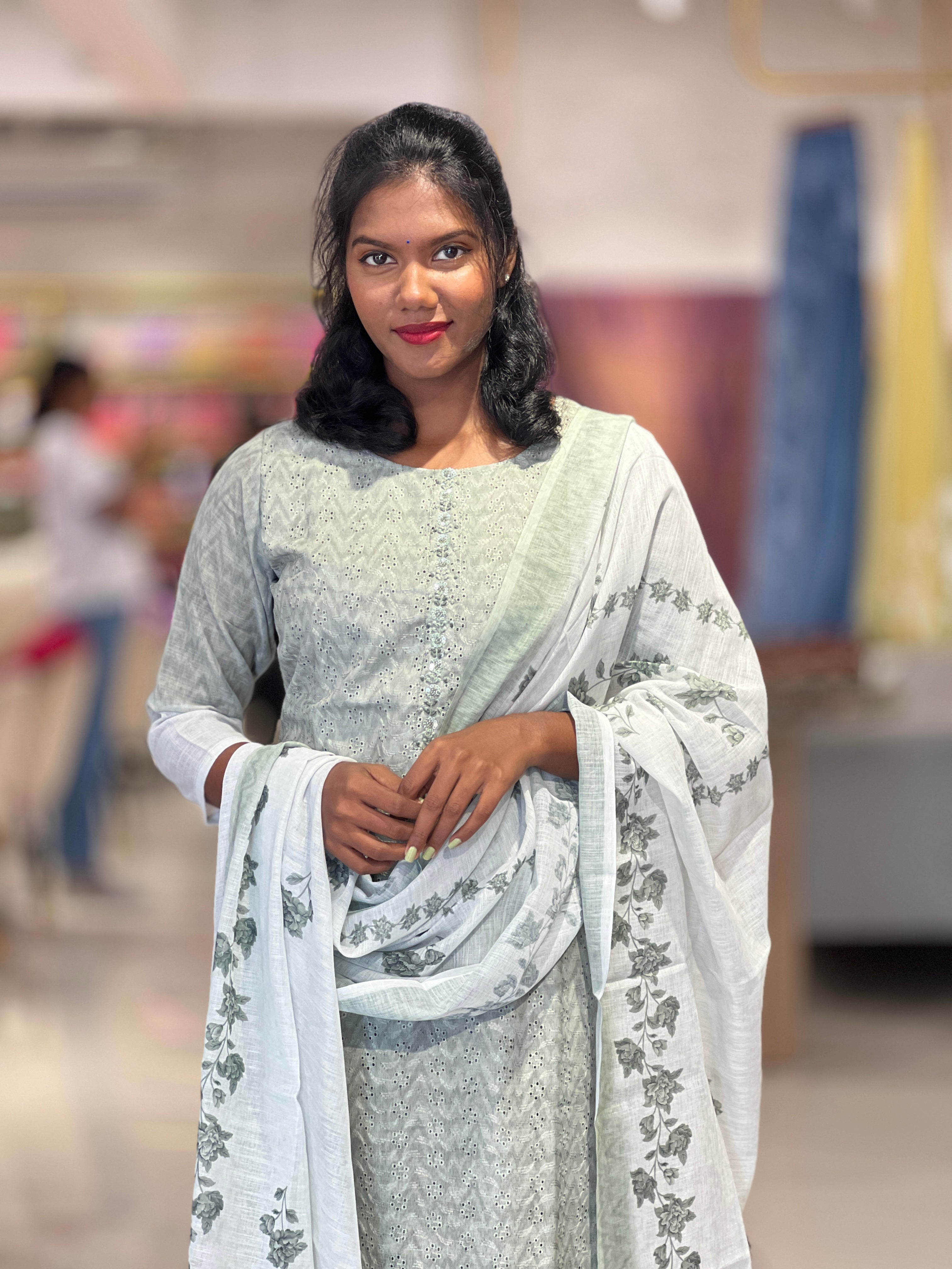 Embroidery & Hakoba Detailed Cotton Kurta Set | VFD134
