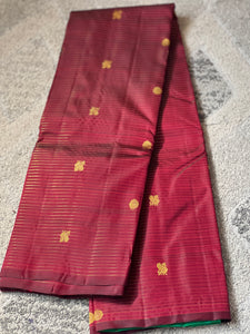 Stripe Pattern With Buta Weaved Kanchipuram Saree | OM205