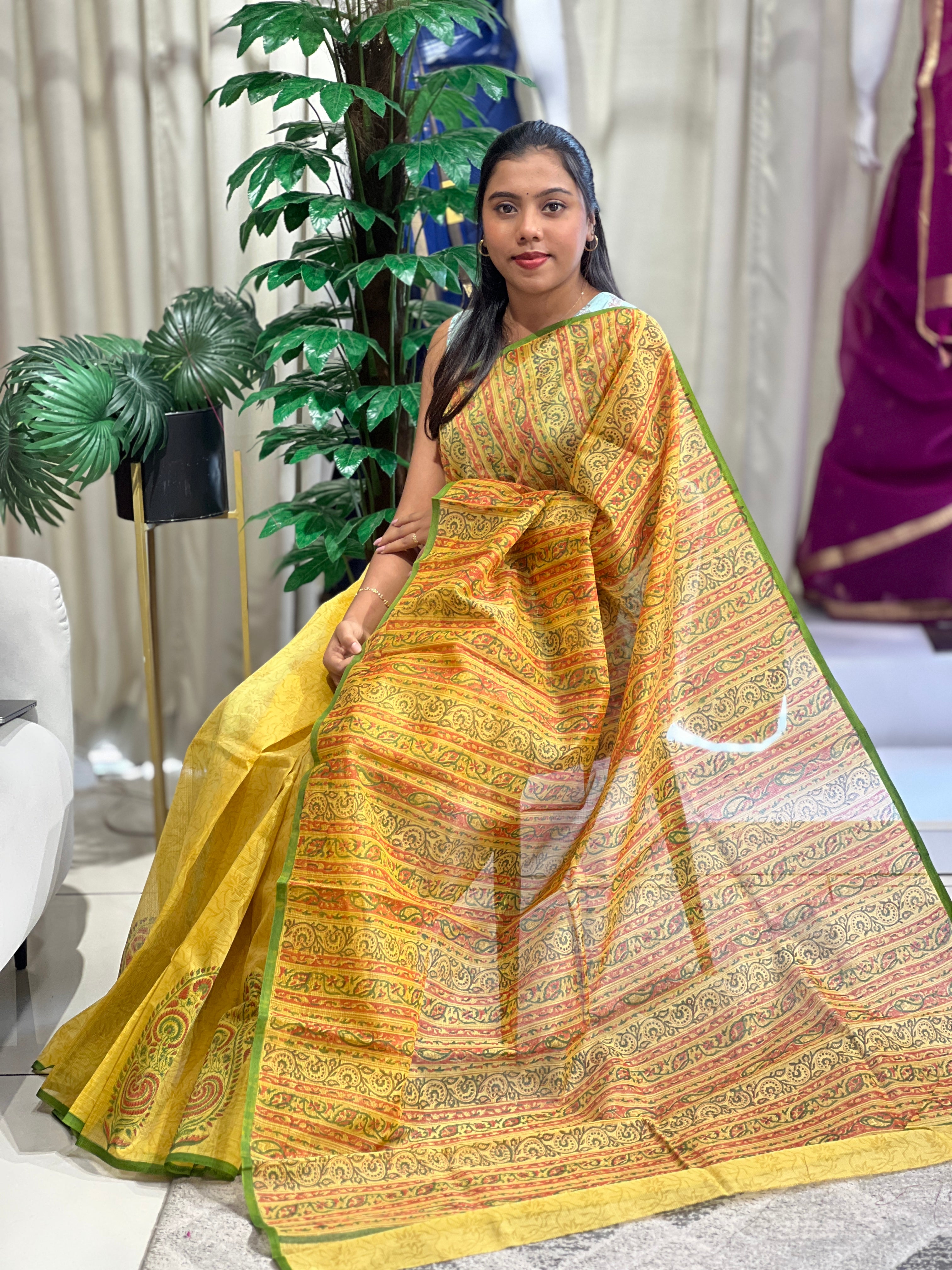 Hand Block Printed Buta Kota Saree |JSC638