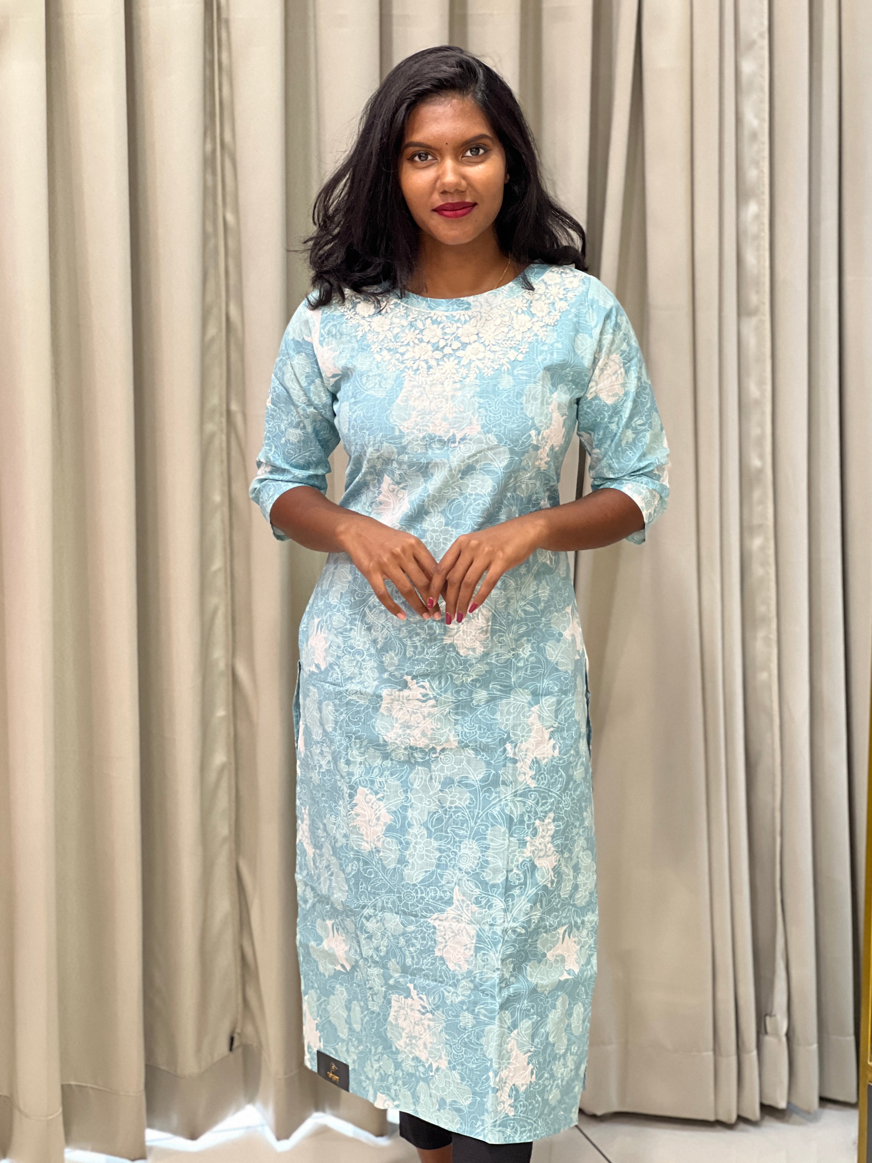 Floral Digital Printed Cotton Kurta | PGI182