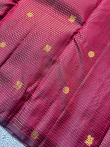 Stripe Pattern With Buta Weaved Kanchipuram Saree | OM205