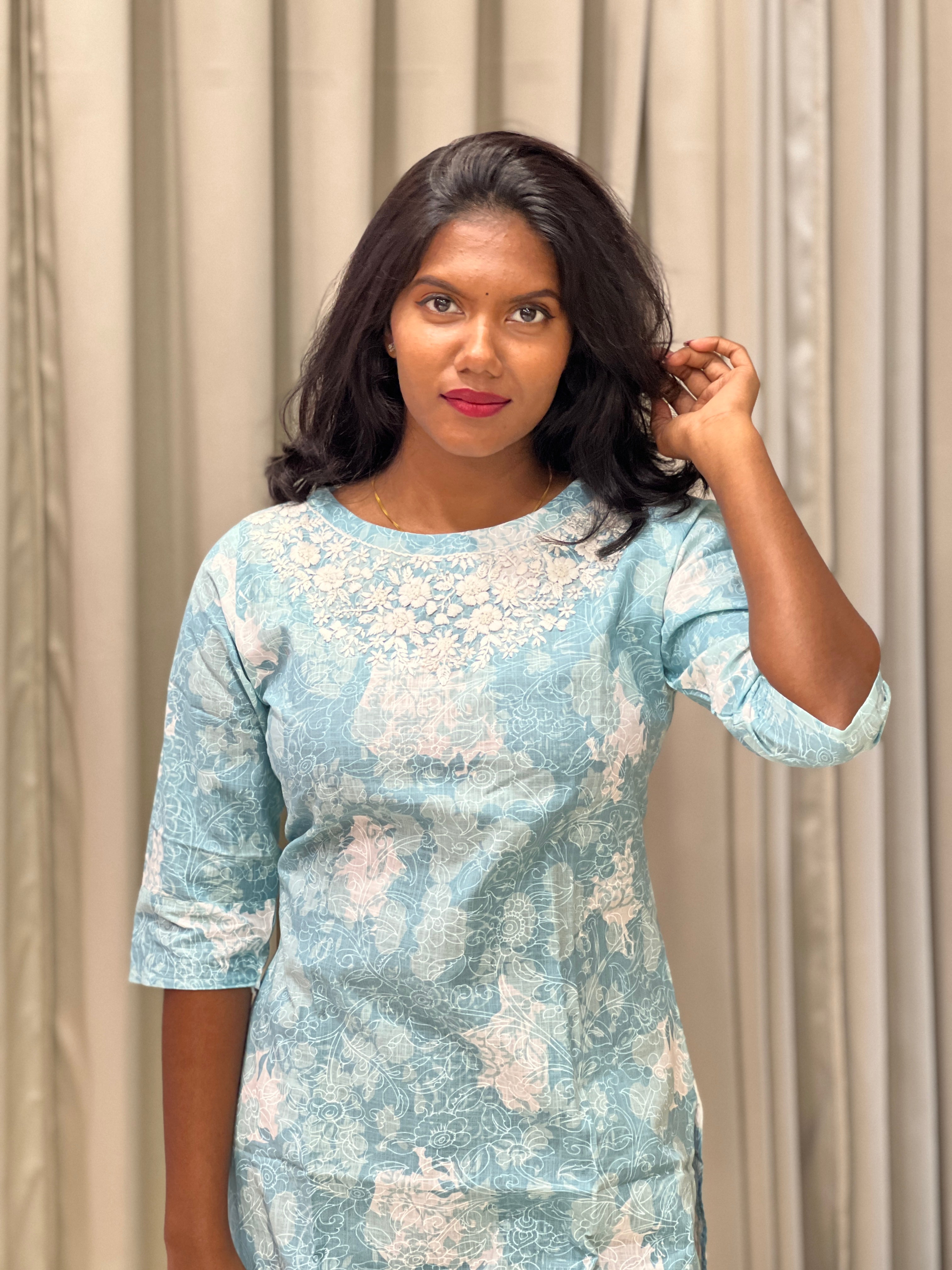 Floral Digital Printed Cotton Kurta | PGI182