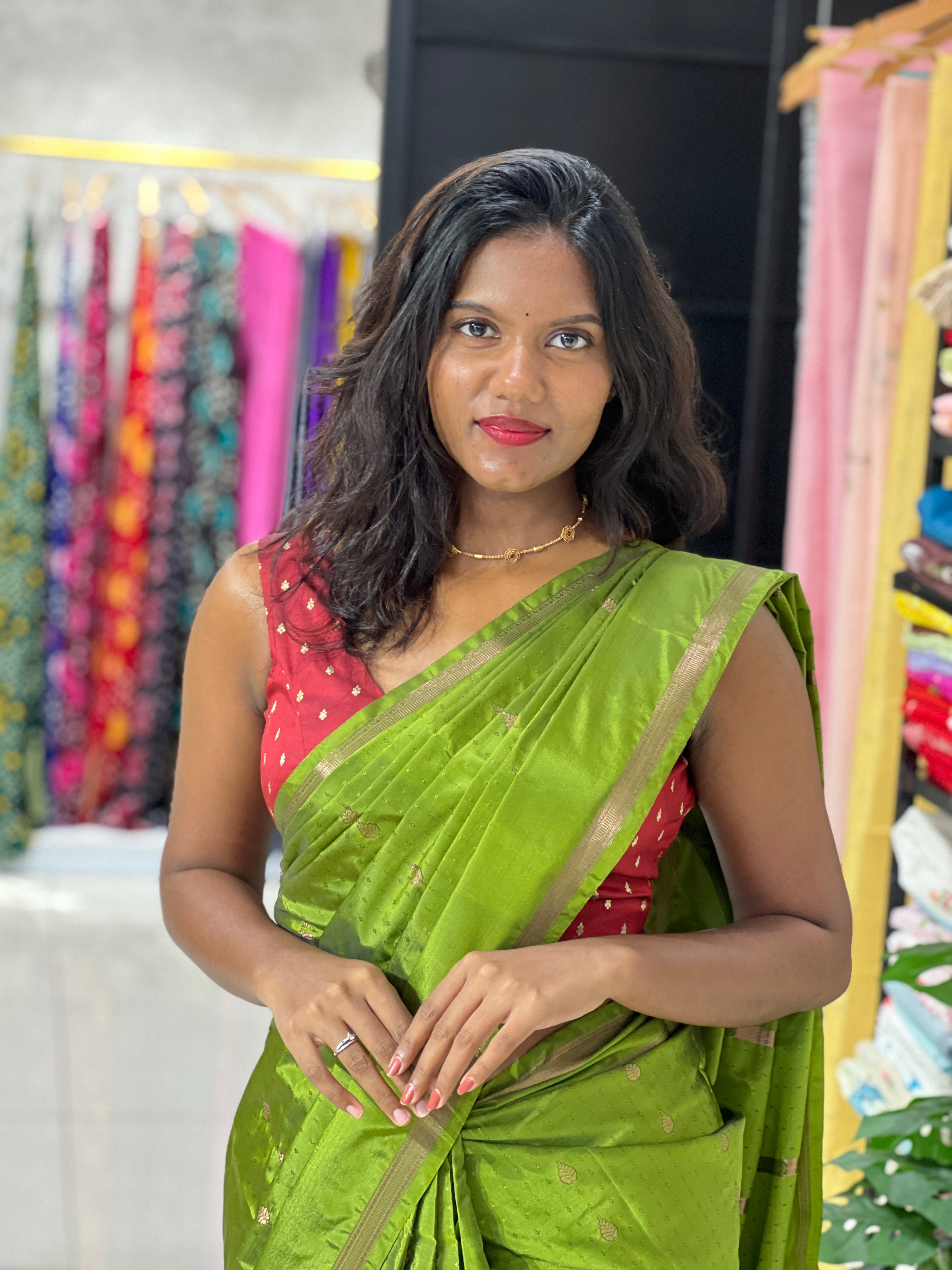 Buta Woven Design Semi Soft Silk Saree | SEN103