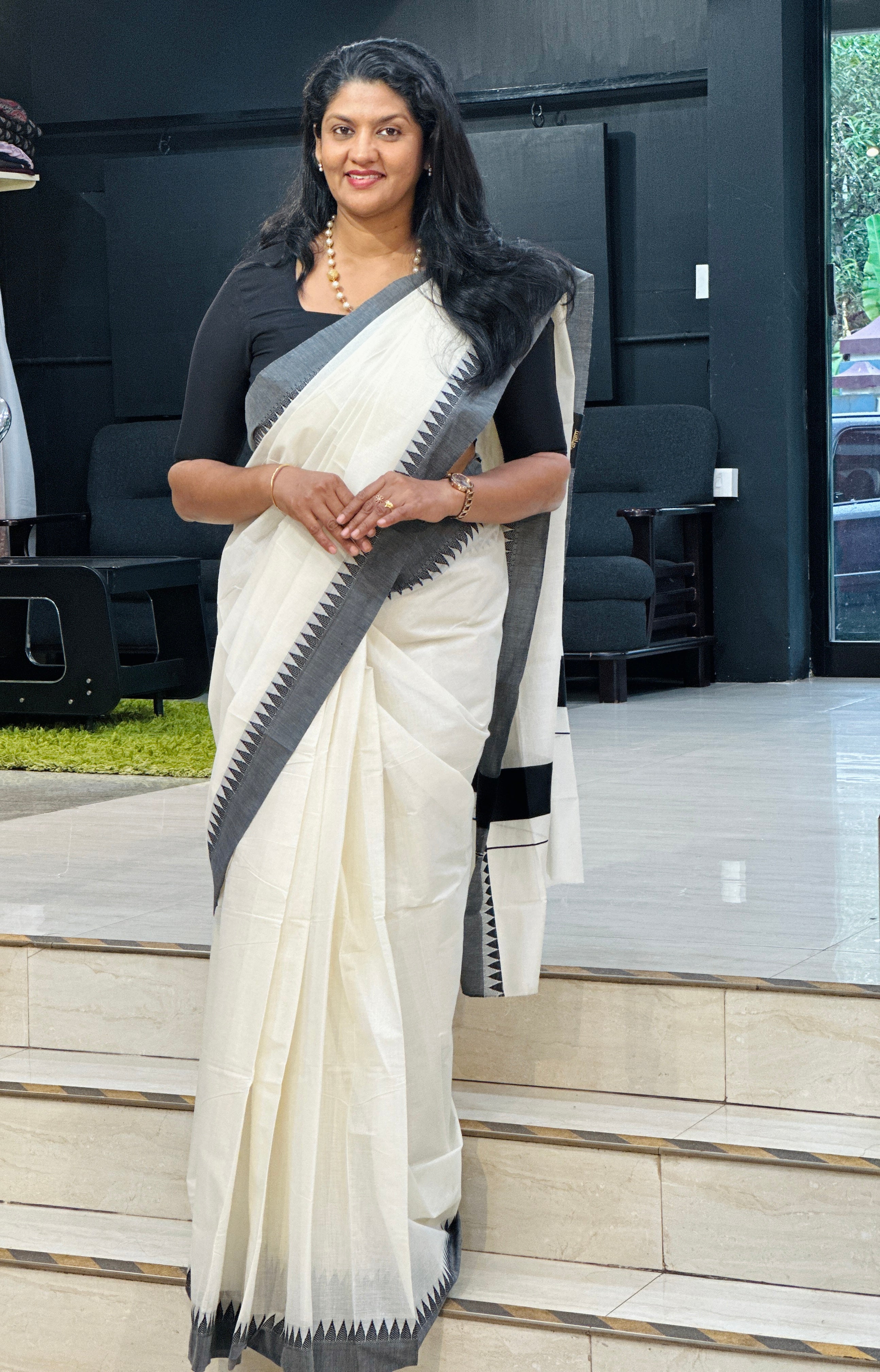 Temple Border Kerala Cotton Saree | RLF129