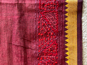 Thread Embroidery Mangalgiri Cotton Saree | SBS1250