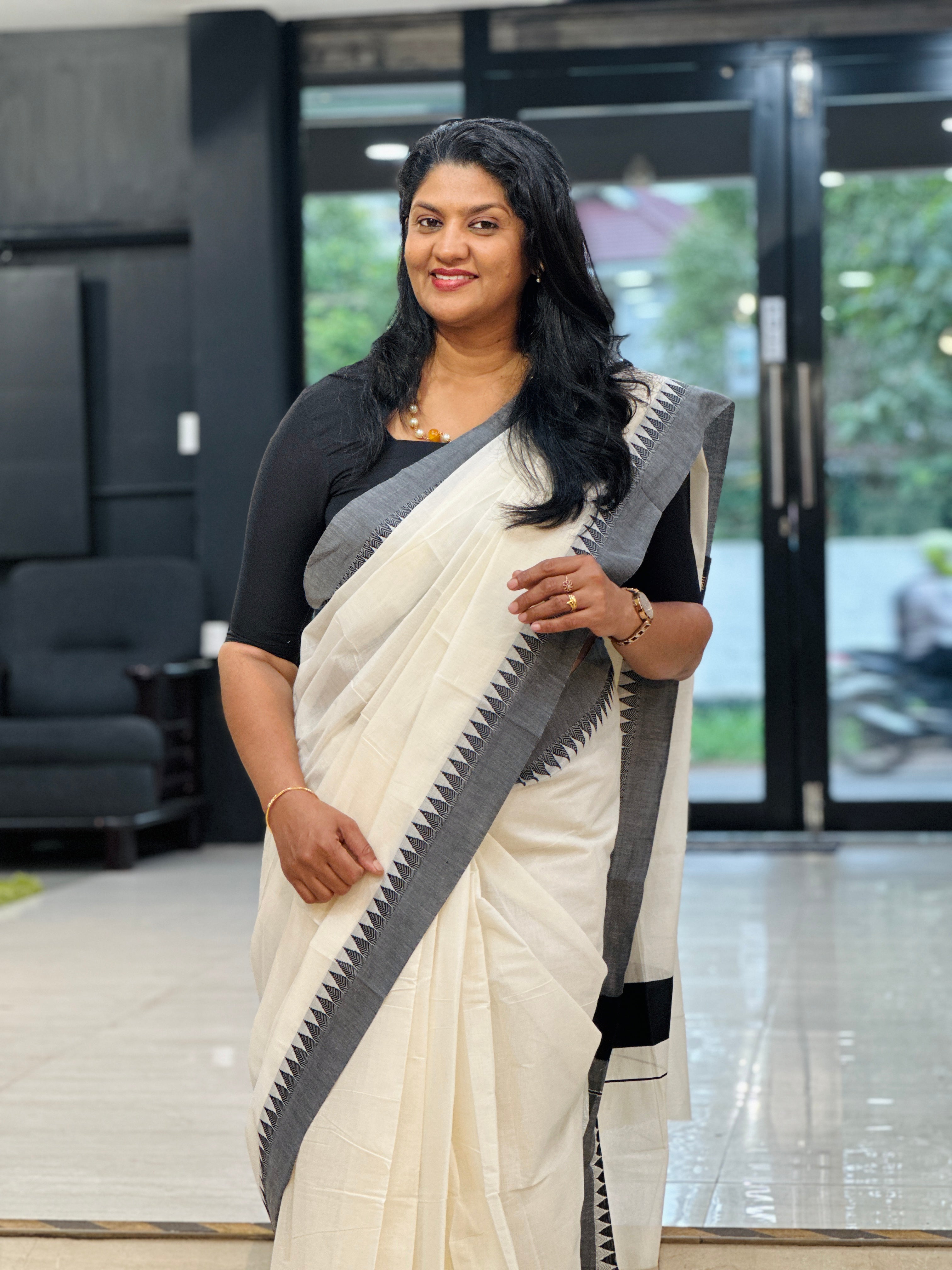 Temple Border Kerala Cotton Saree | RLF129