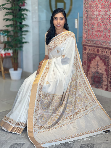 Thread Embroidery Mangalgiri Cotton Saree | SBS1247