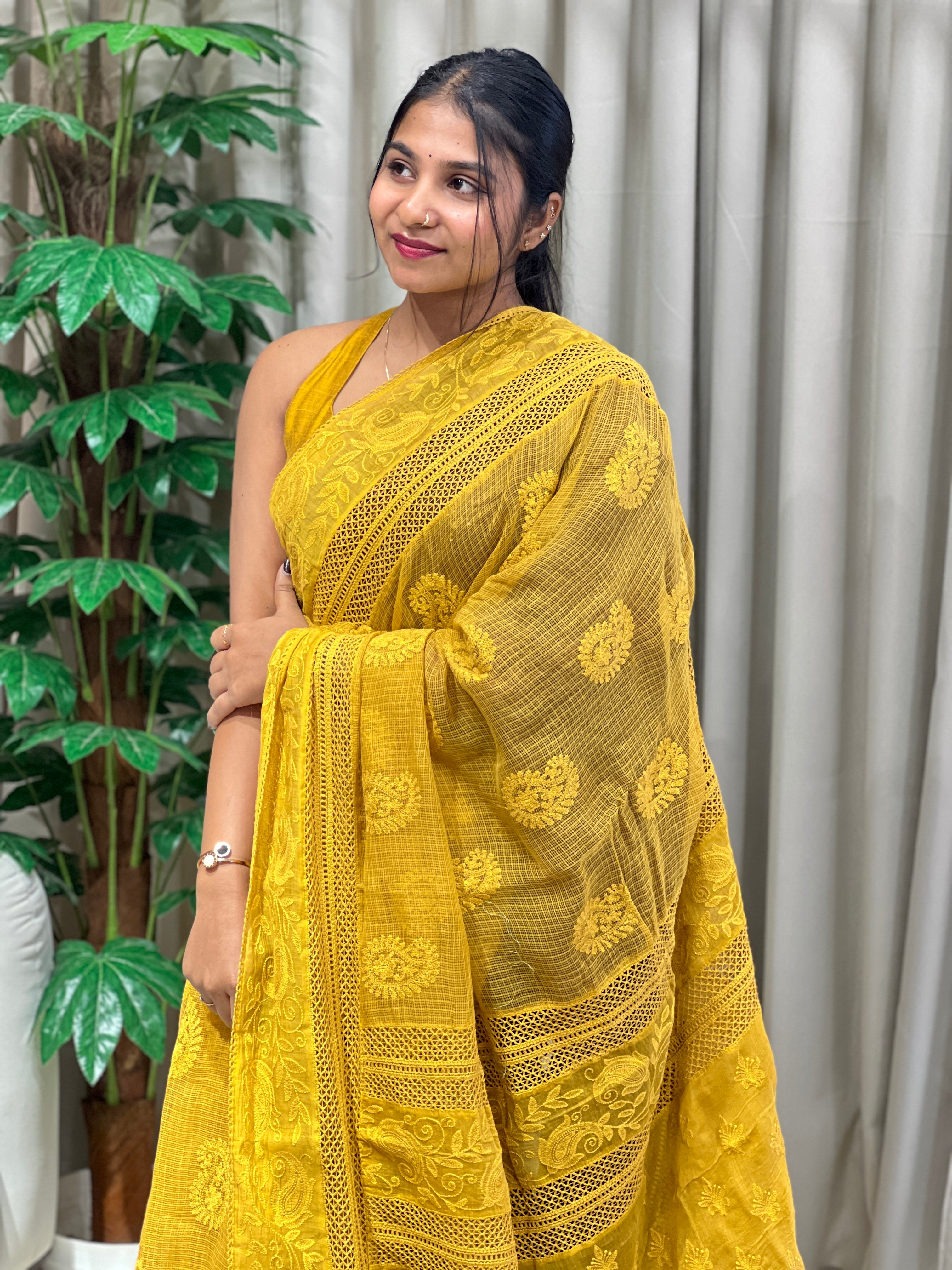 Paisley Embroidery Detailed Pure Kota Saree | MM190