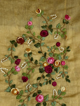 Floral Embroidery Pure Chanderi Saree | ZAH116
