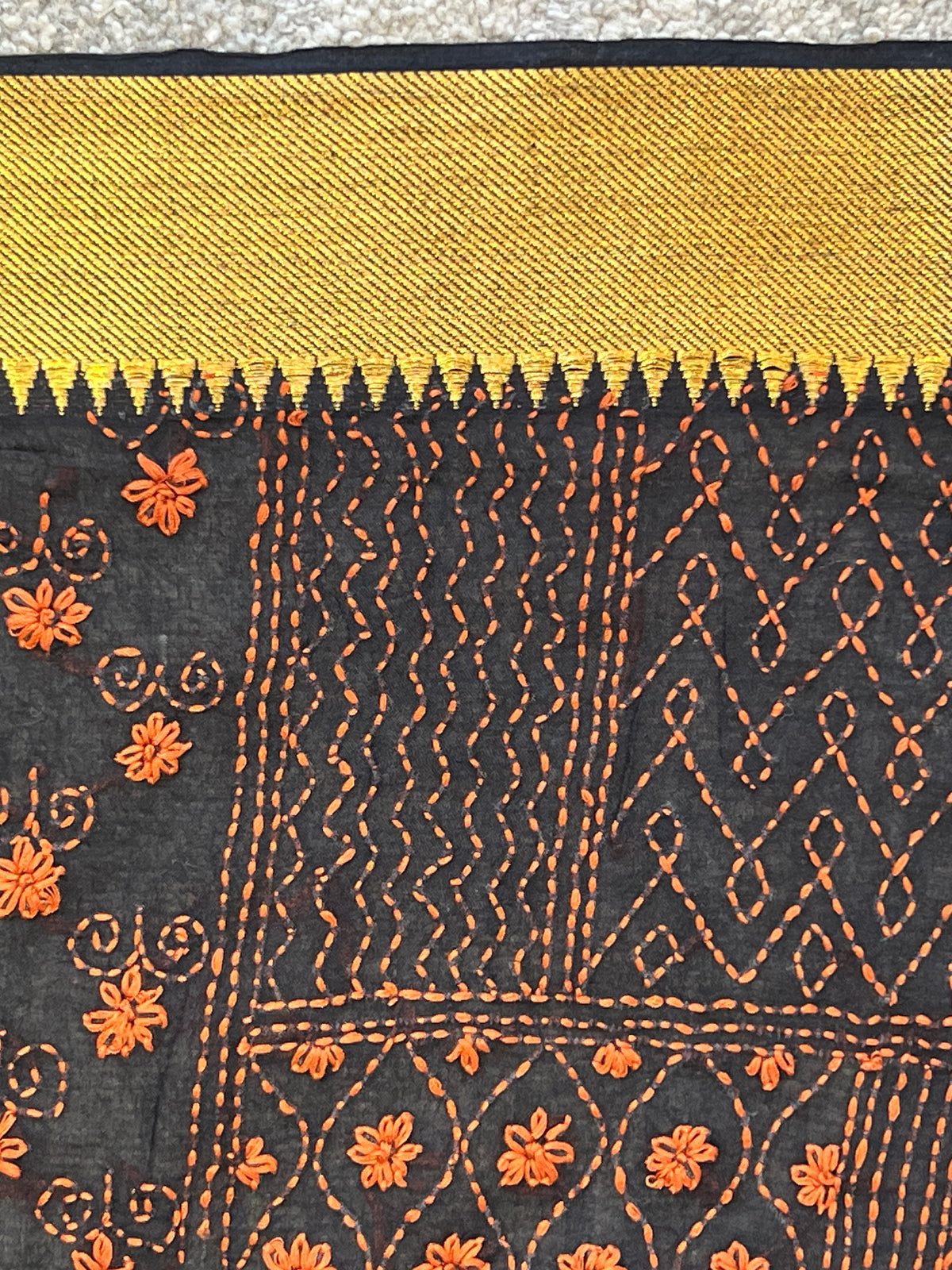 Thread Embroidery Mangalgiri Cotton Saree | SBS1469