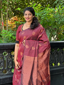 Line Weaving Pattern Semi Silk Saree | ONA107