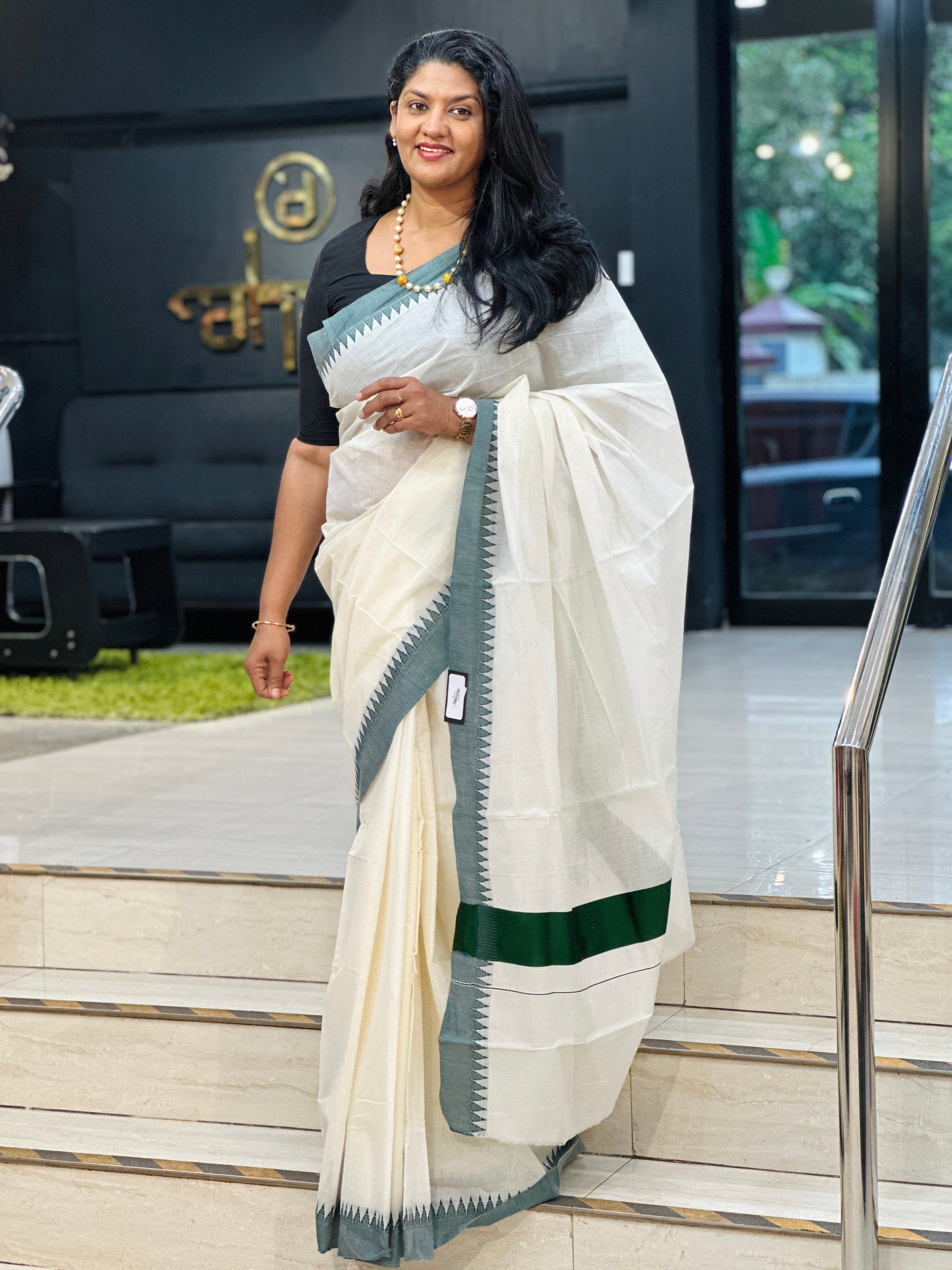 Temple Border Kerala Cotton Saree | RLF134