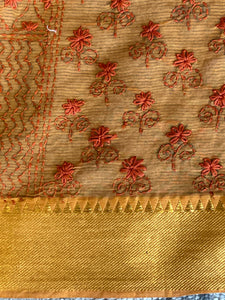 Thread Embroidery Mangalgiri Cotton Saree | SBS1255