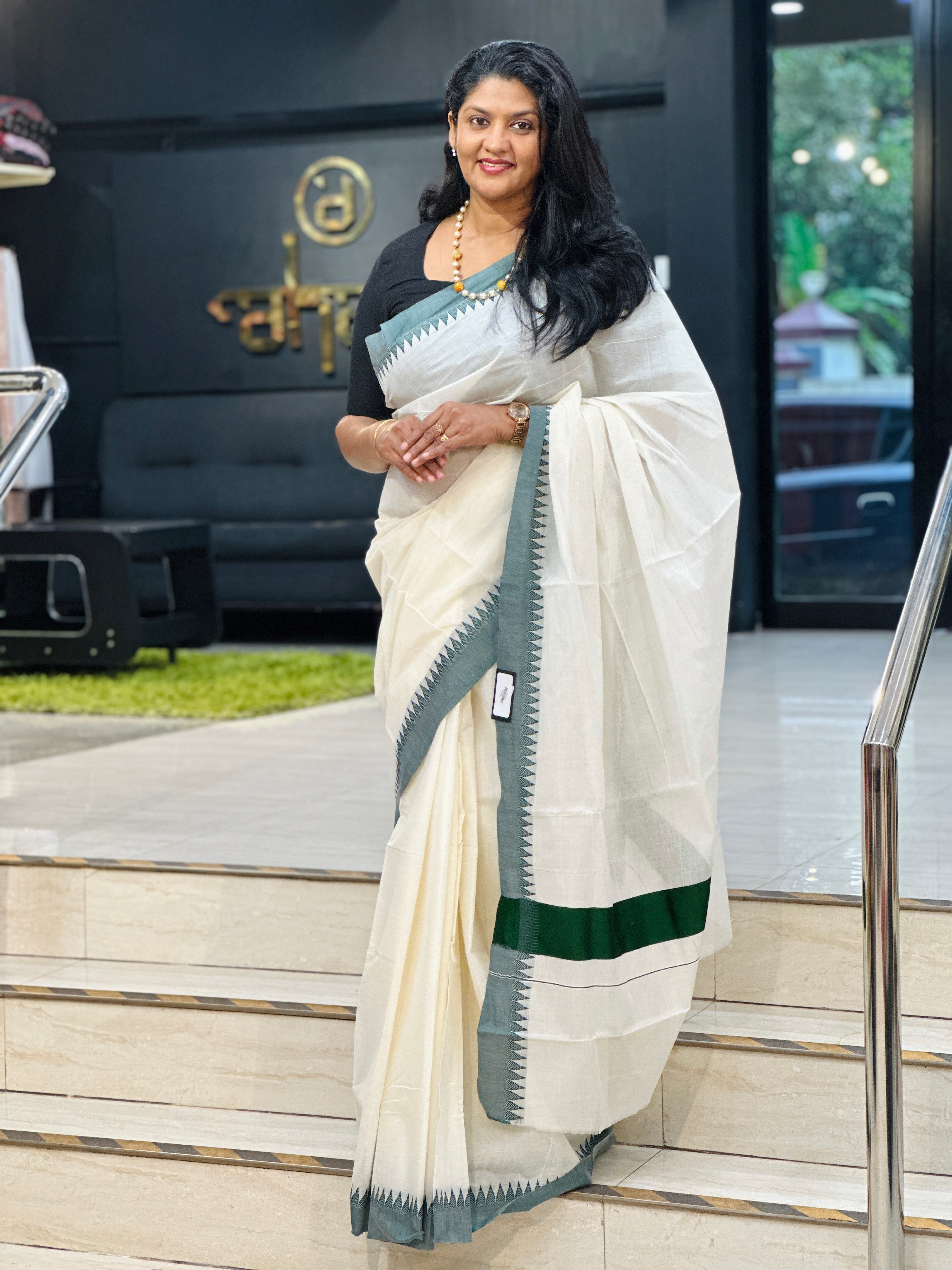 Temple Border Kerala Cotton Saree | RLF134