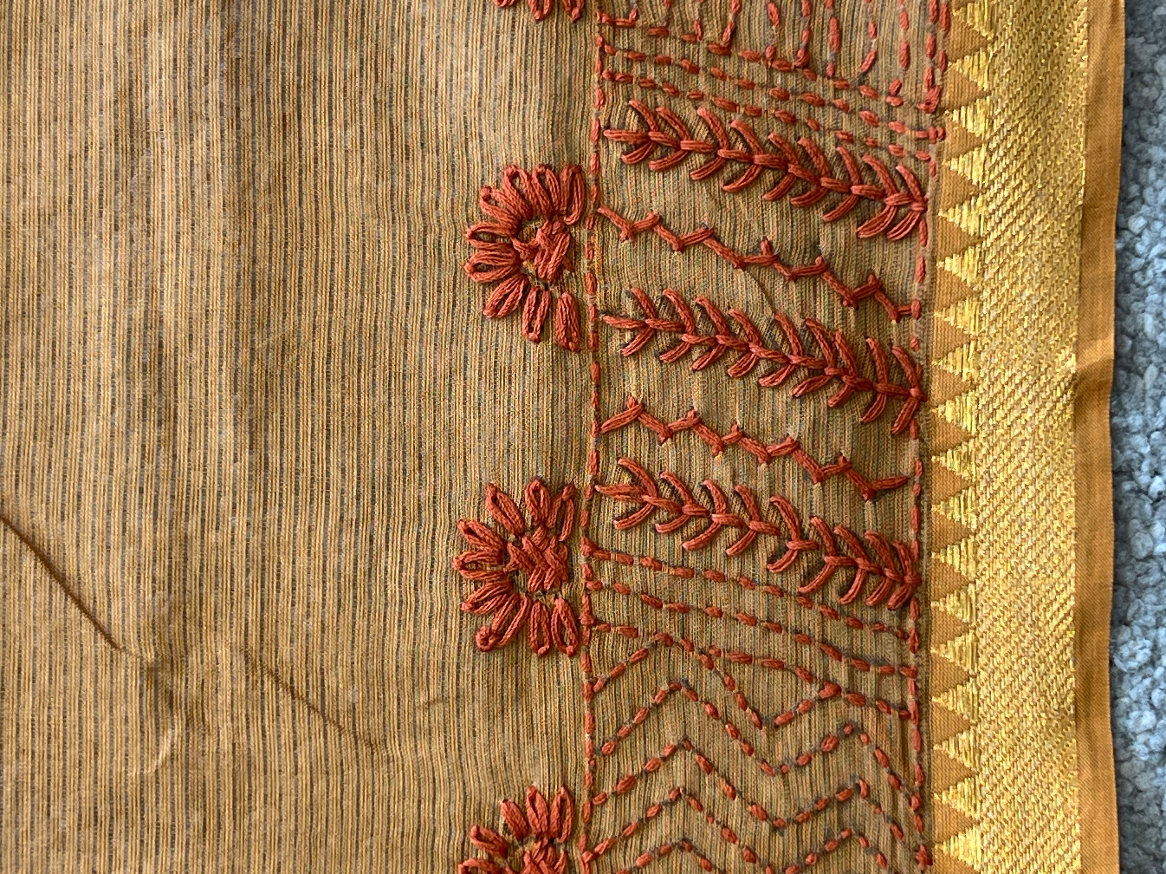 Thread Embroidery Mangalgiri Cotton Saree | SBS1255