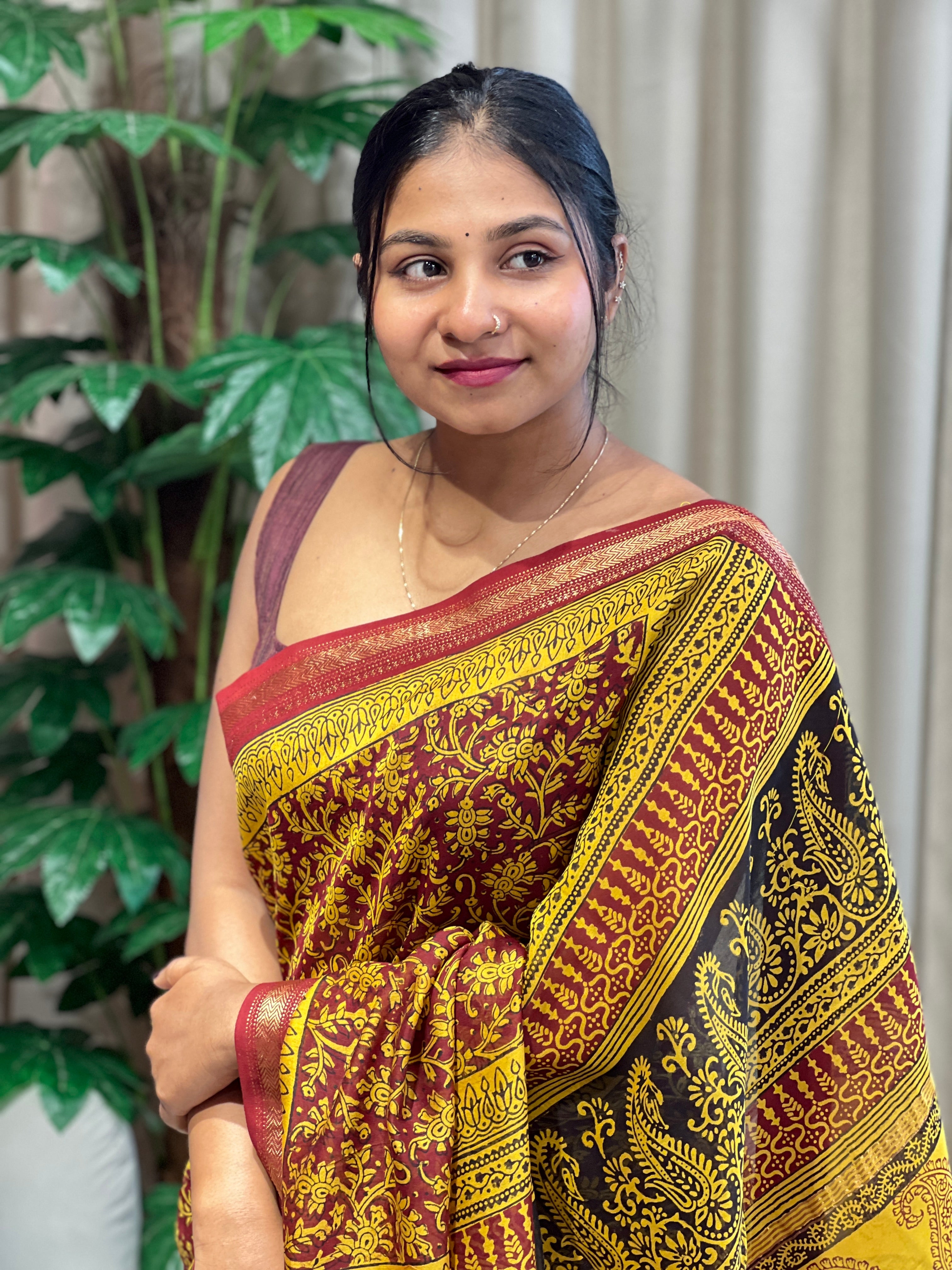 Mangalgiri Border Detailed Chanderi Saree | SVF206