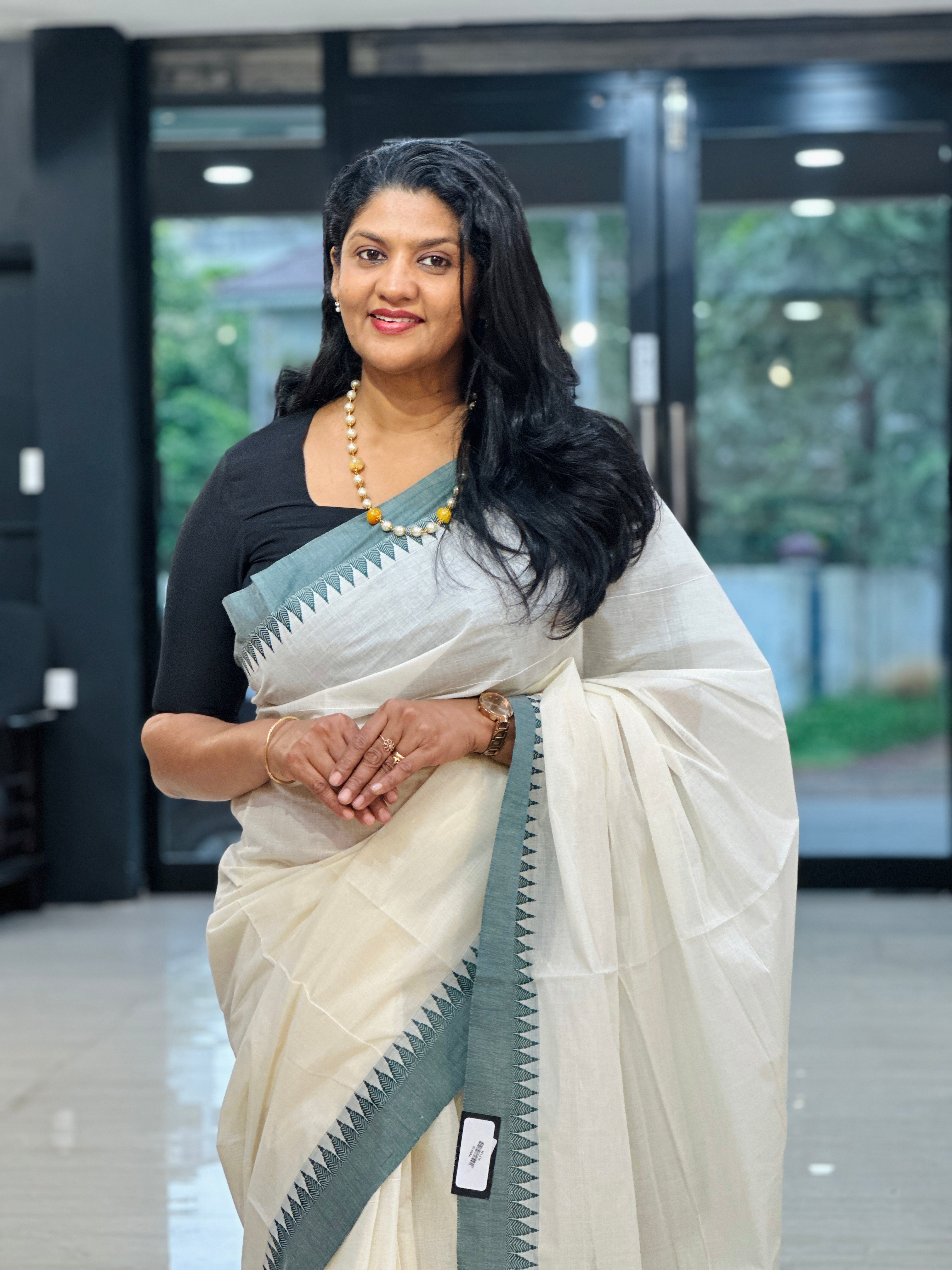 Temple Border Kerala Cotton Saree | RLF134