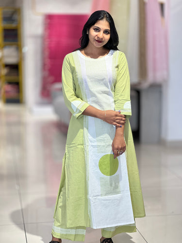 Stripe Printed Cotton Kurta Top & Bottom | DIL122