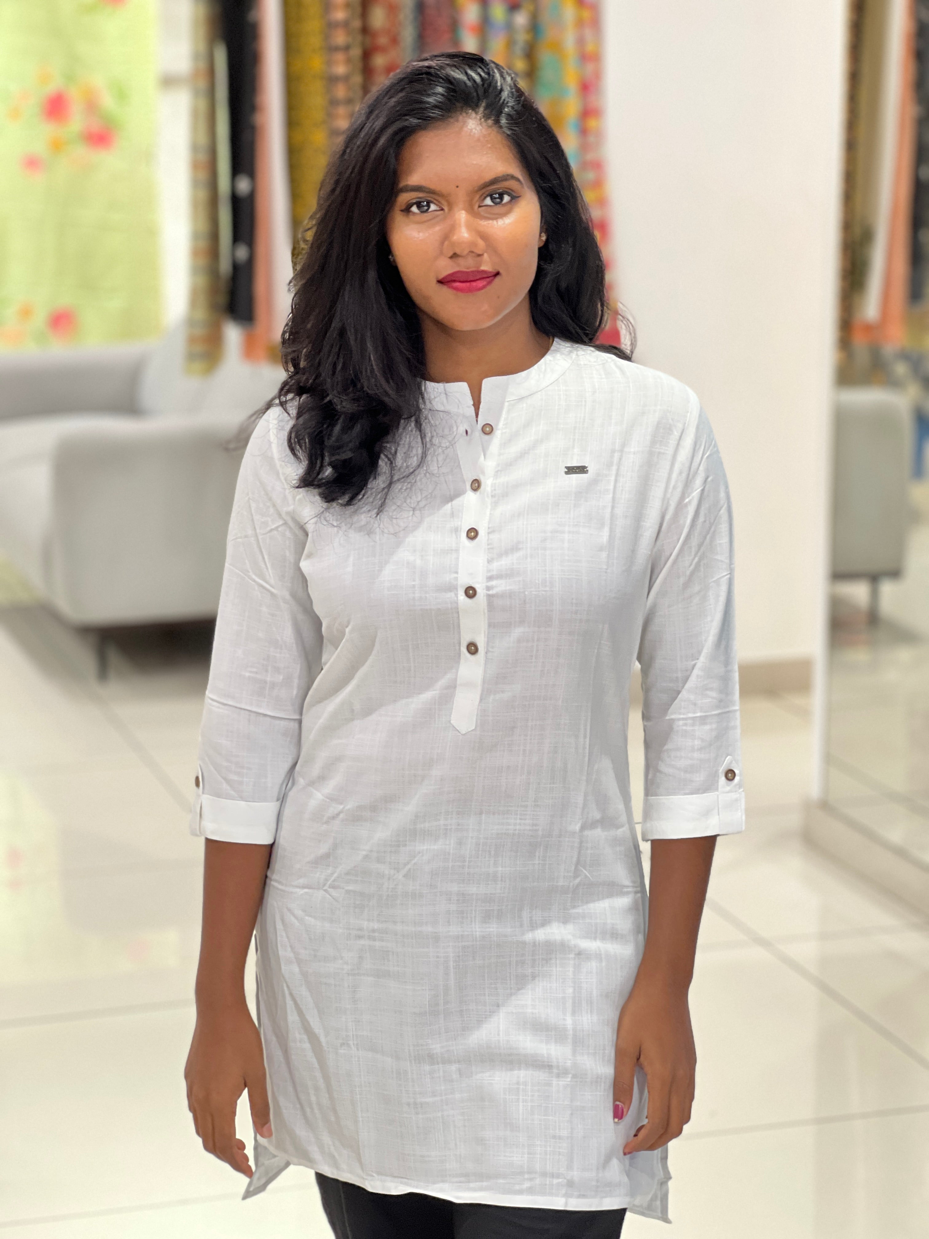 Solid Linen Cotton Short Kurta | PGI238