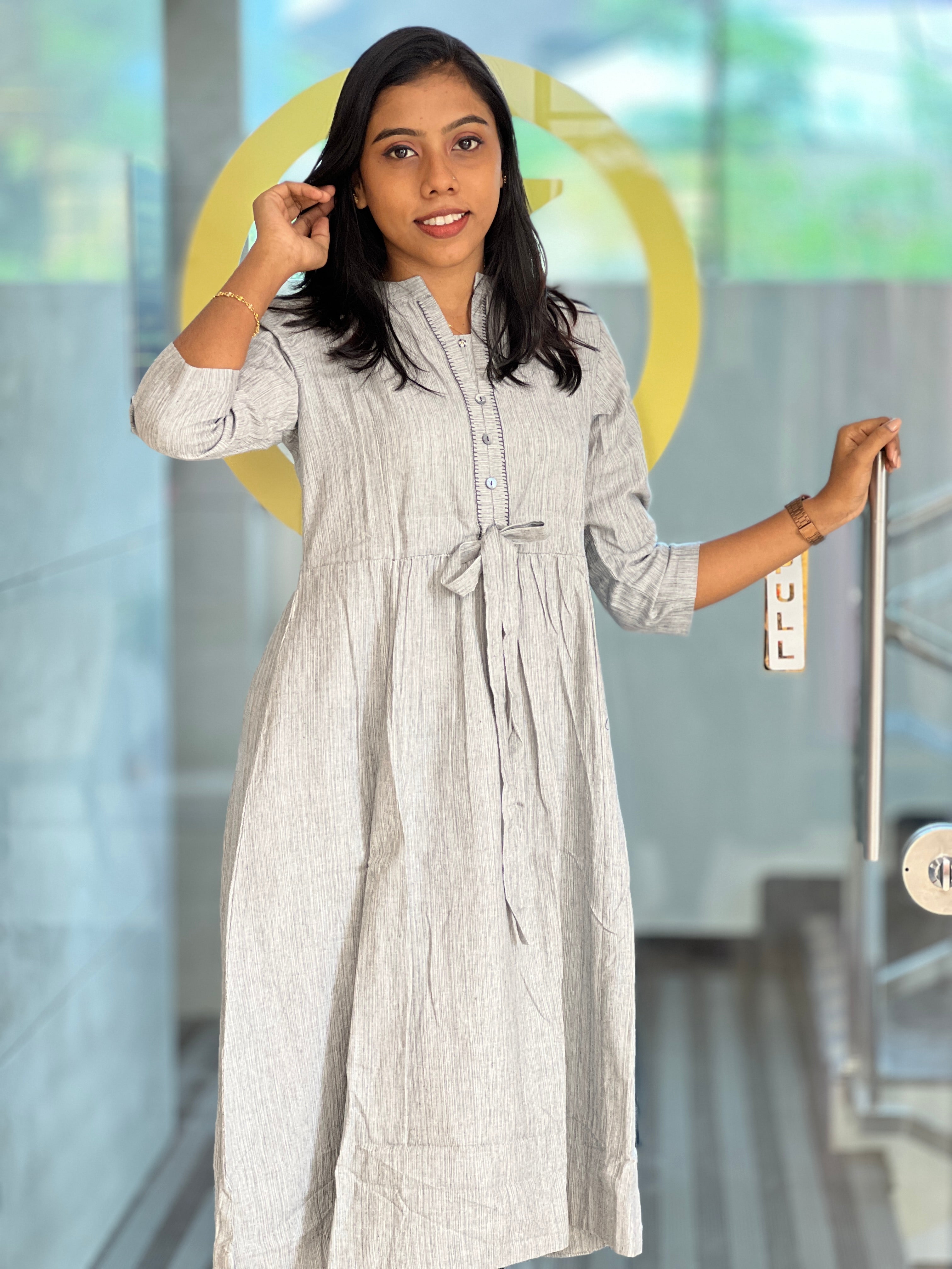 A-Line Patterned Cotton Kurta | DIL151