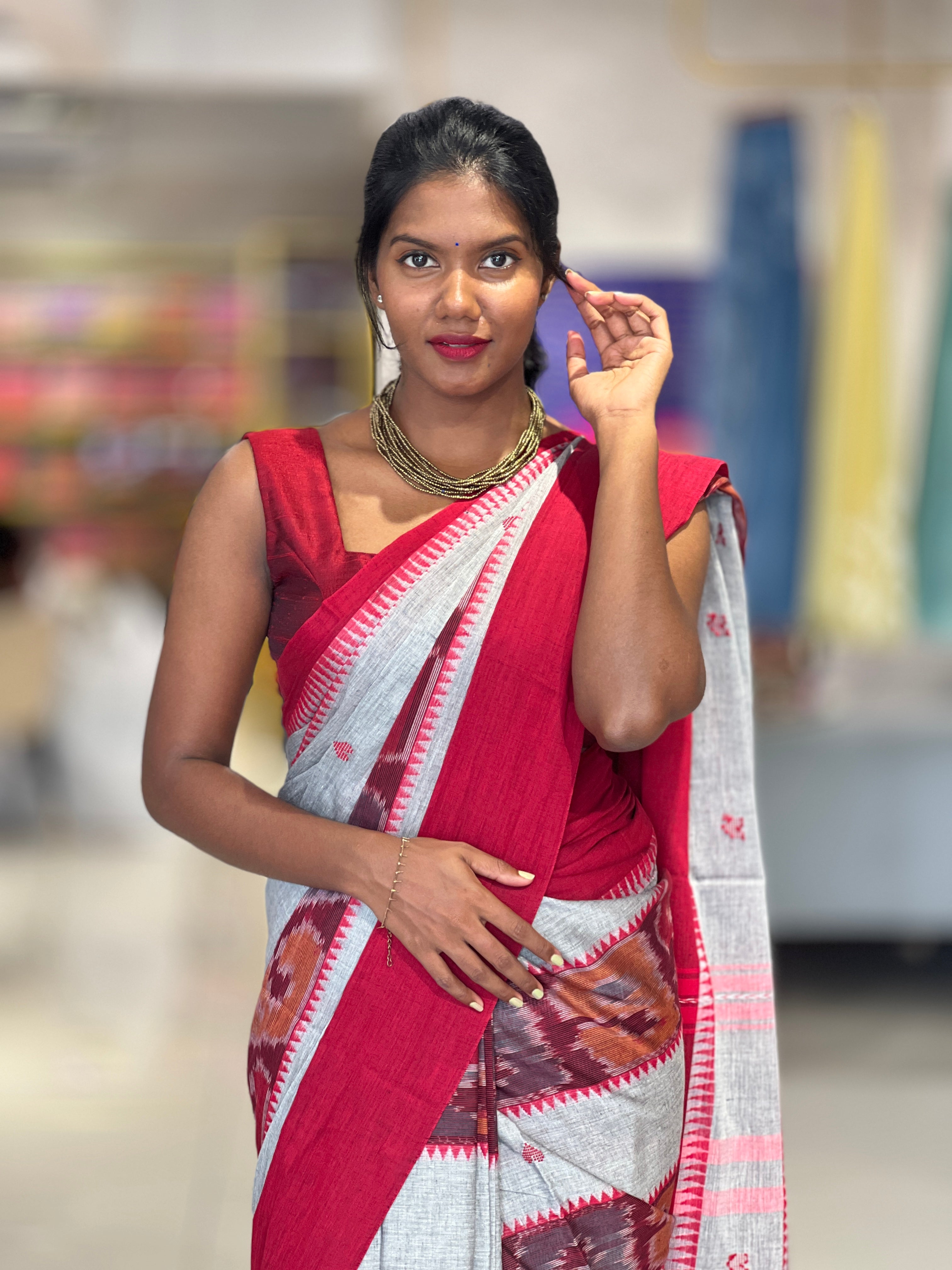Pochampalli Weaving Patterned Cotton Saree | AYD128
